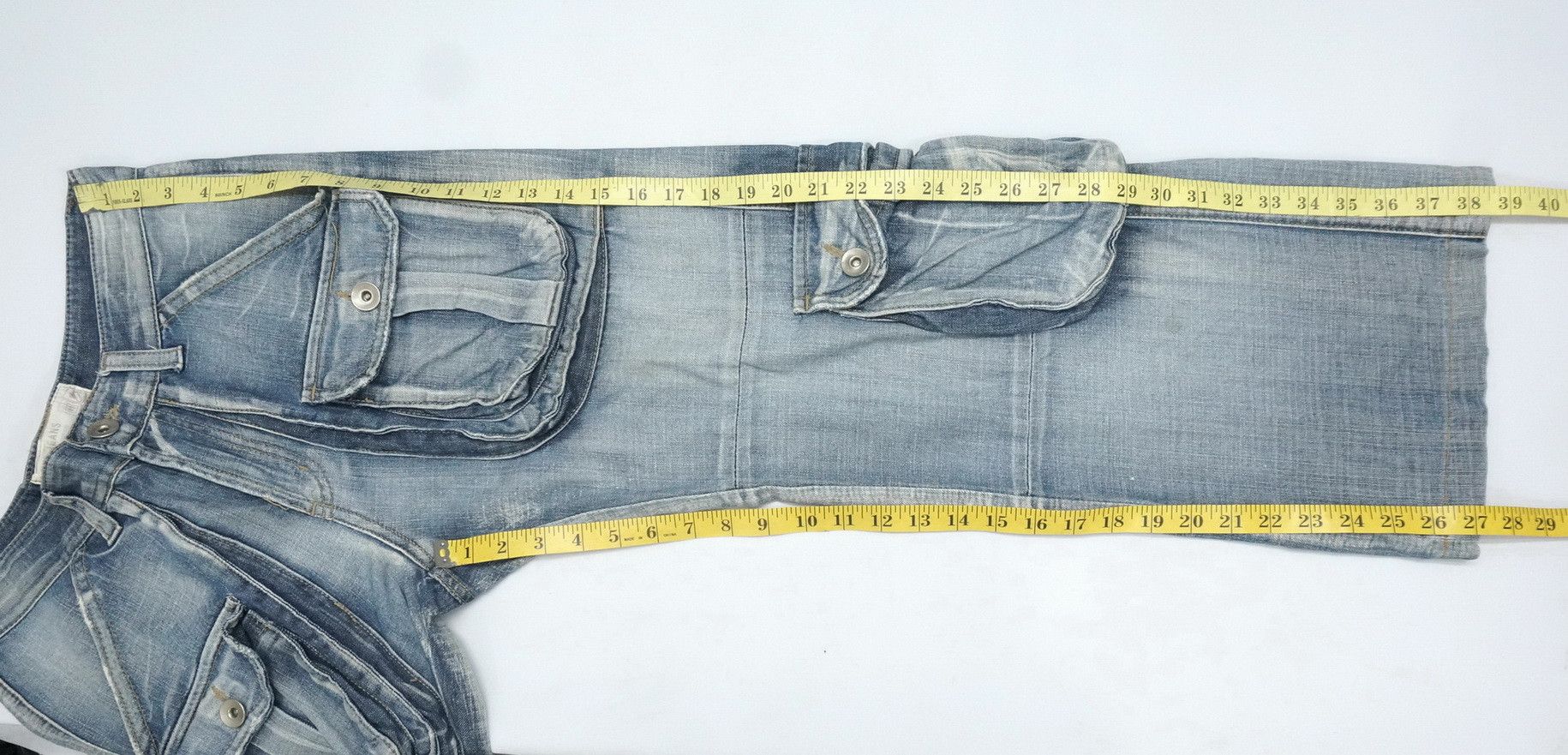 Japanese Brand Vintage Japan S.NIK Light Wash Worn Out 3D Cargo Jeans Size US 30 / EU 46 - 11 Thumbnail