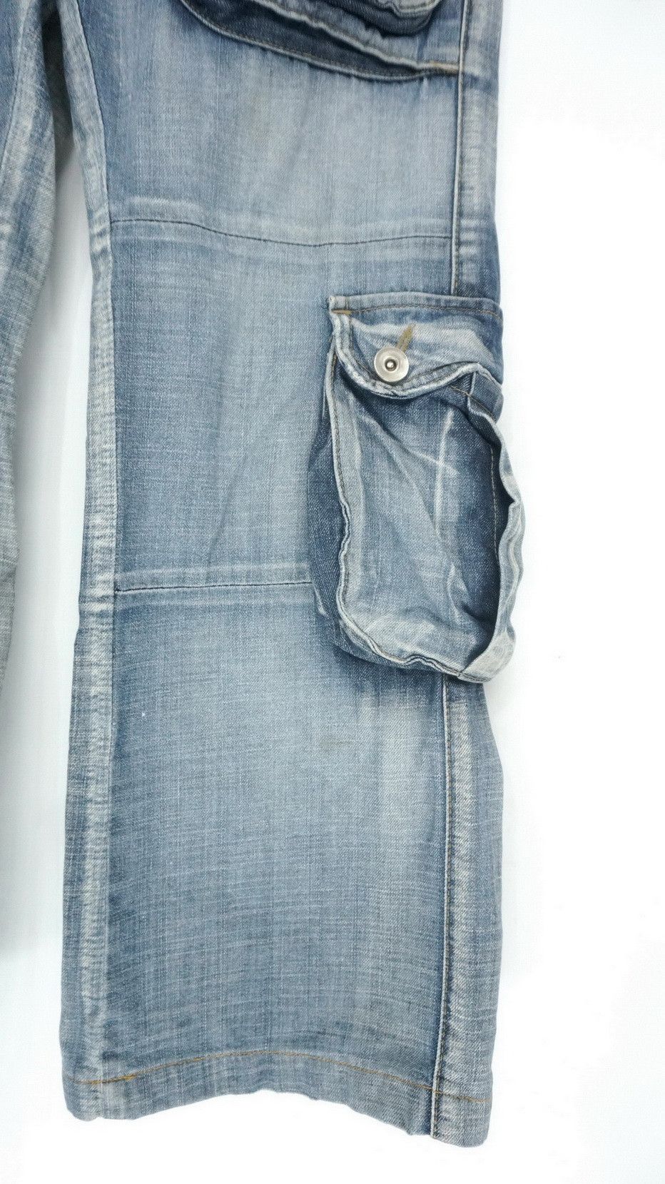 Japanese Brand Vintage Japan S.NIK Light Wash Worn Out 3D Cargo Jeans Size US 30 / EU 46 - 7 Thumbnail