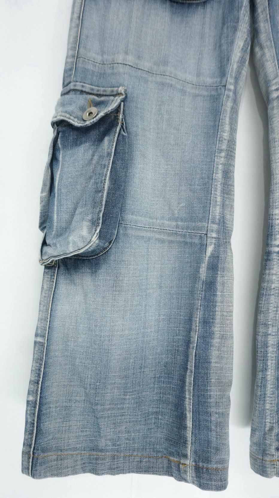 Japanese Brand Vintage Japan S.NIK Light Wash Worn Out 3D Cargo Jeans Size US 30 / EU 46 - 6 Thumbnail