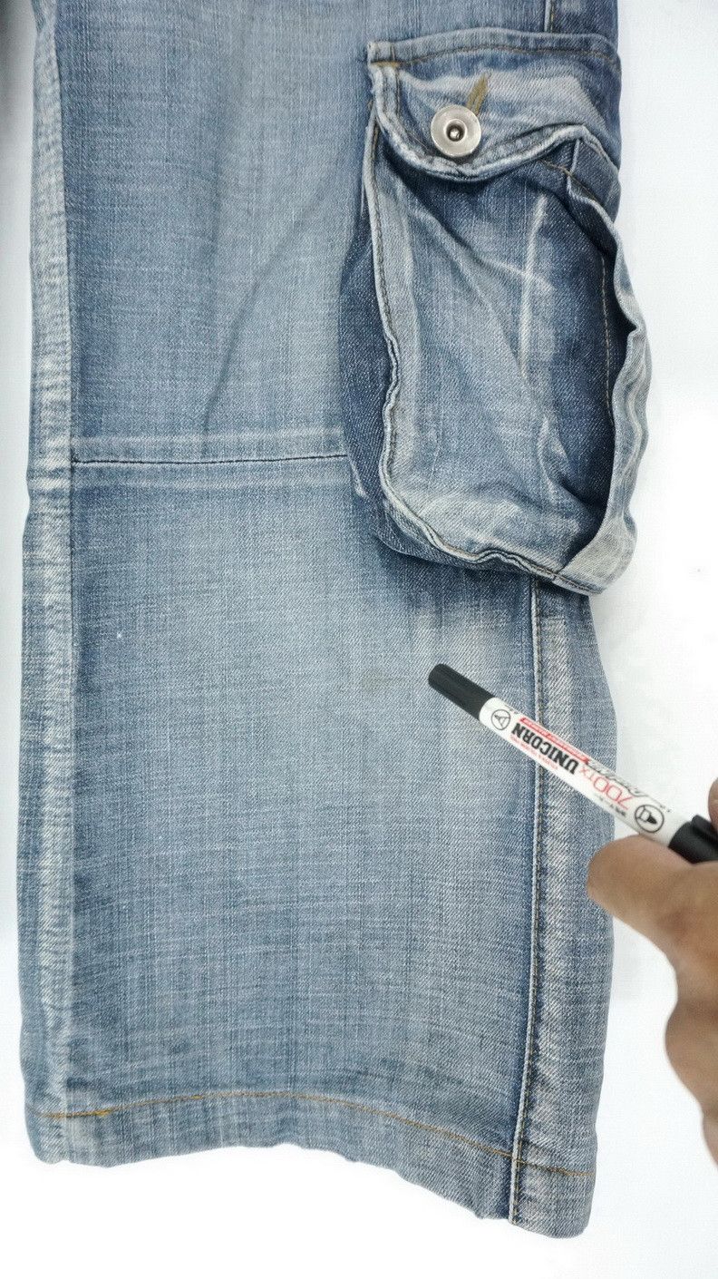 Japanese Brand Vintage Japan S.NIK Light Wash Worn Out 3D Cargo Jeans Size US 30 / EU 46 - 18 Thumbnail