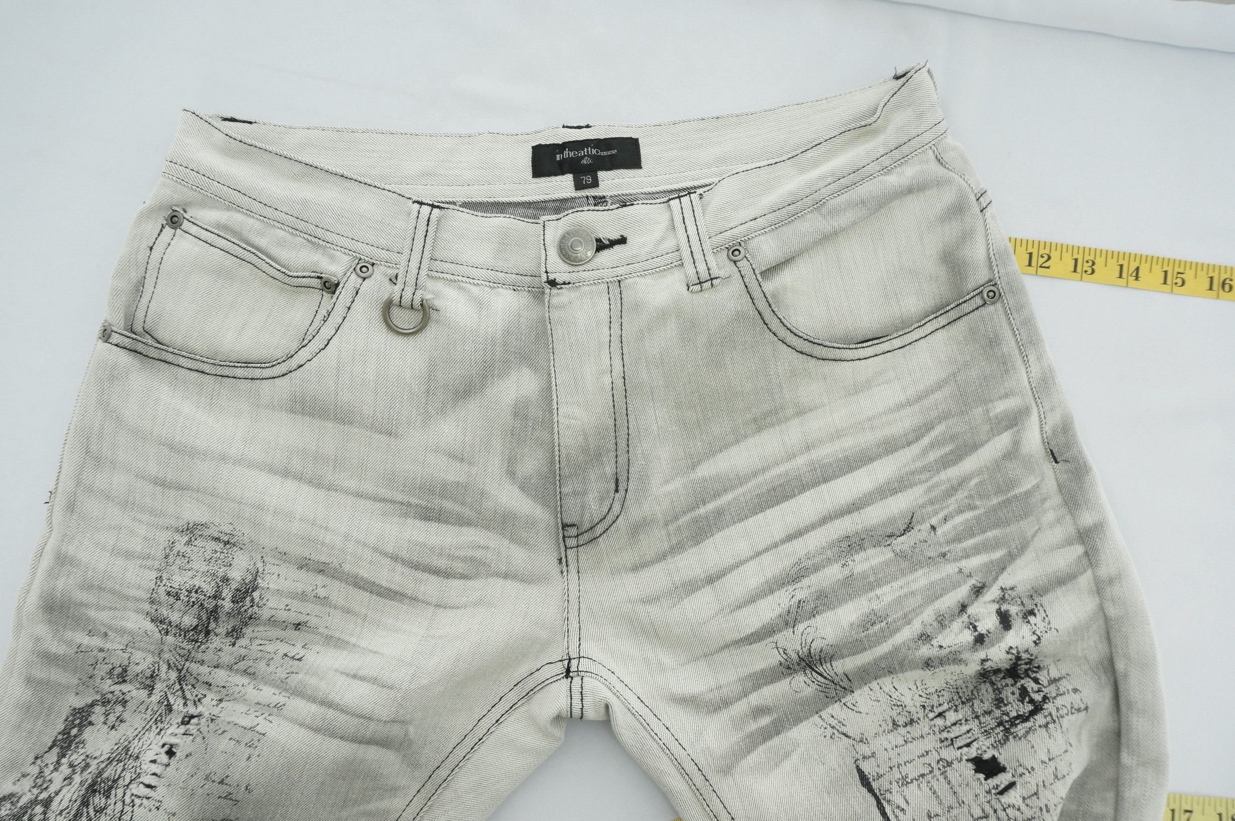 Japanese Brand Vintage! IN THE ATTIC Distressed Worn Low Rise Jeans Size US 31 - 15 Thumbnail
