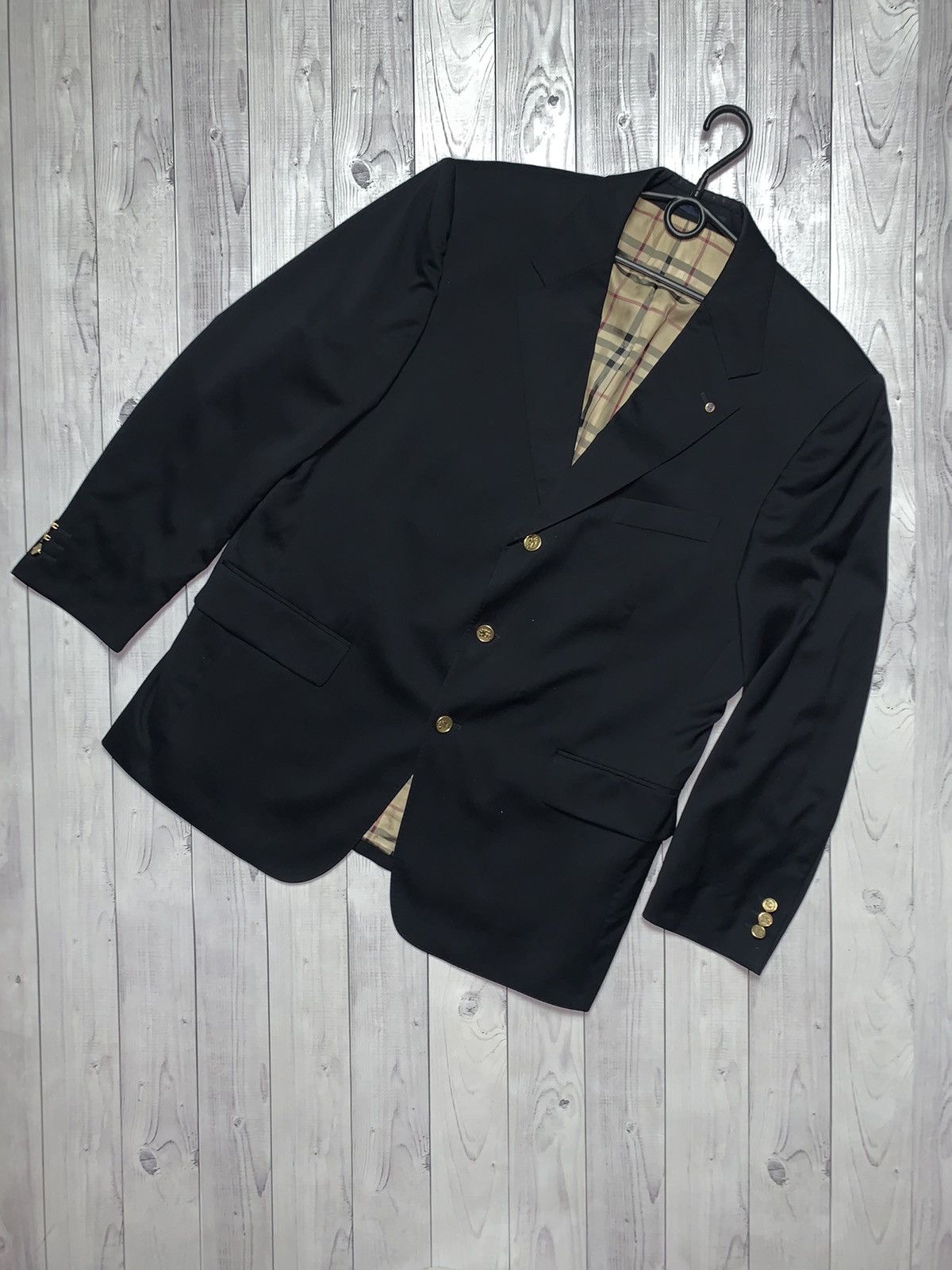 image of Vintage Burberry Jacket Plaid Size S in Black, Men's