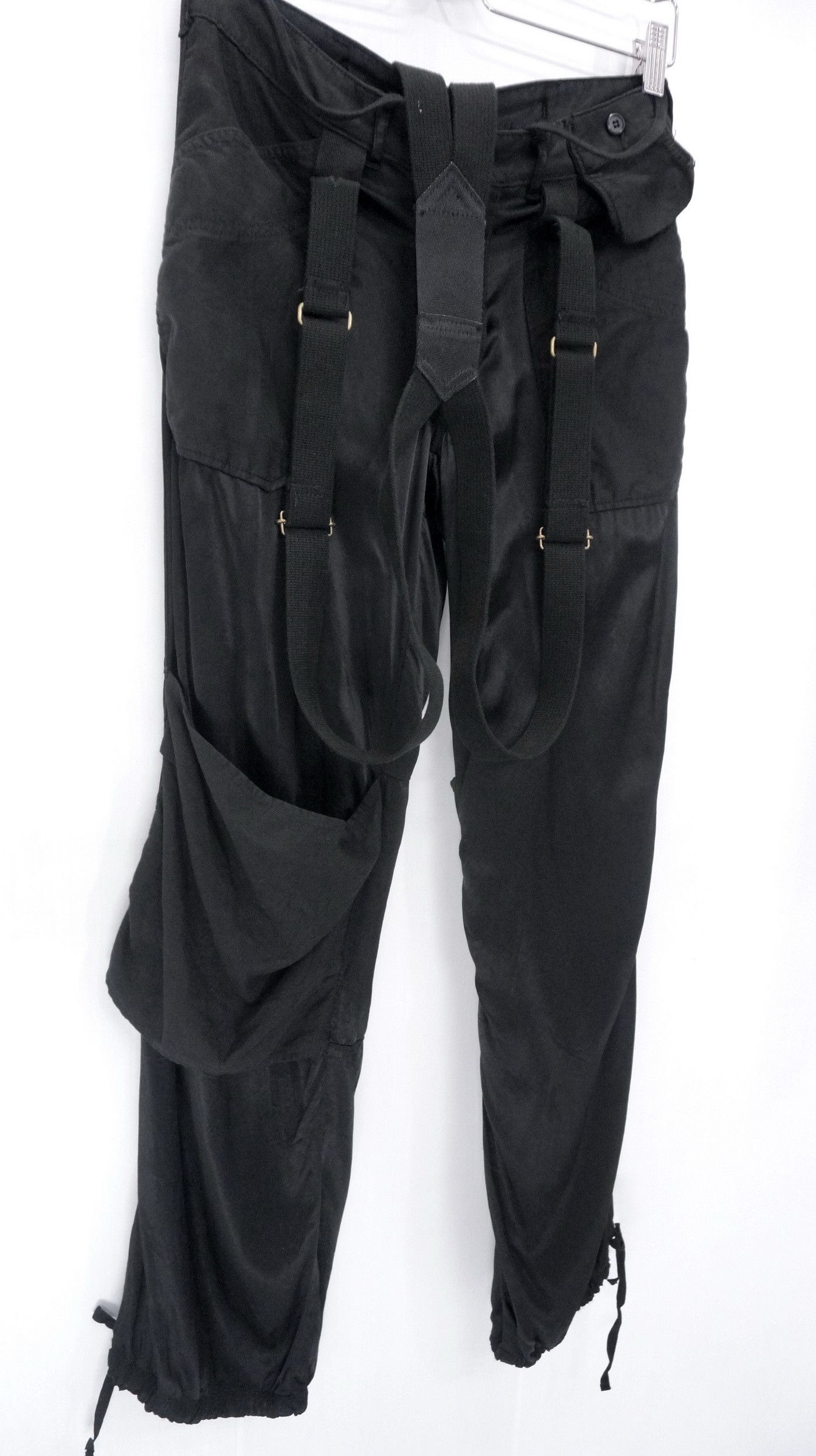 image of Atsuro Tayama Suspender Women's Rayon Pants in Black (Size 27)
