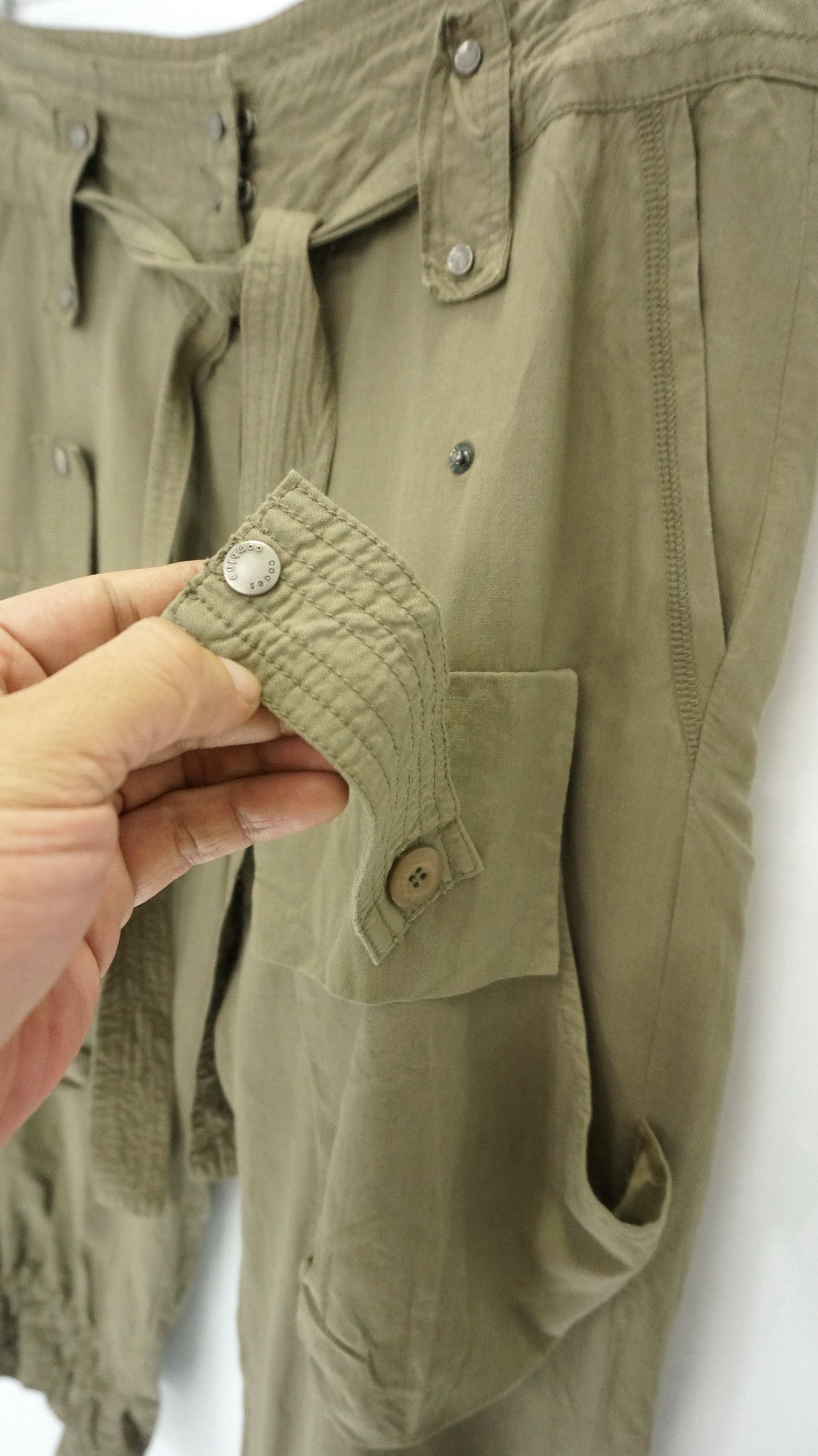 Japanese Brand Dope! CODES COMBINE Crop Soft Cargo Pants Size US 32 / EU 48 - 6 Thumbnail