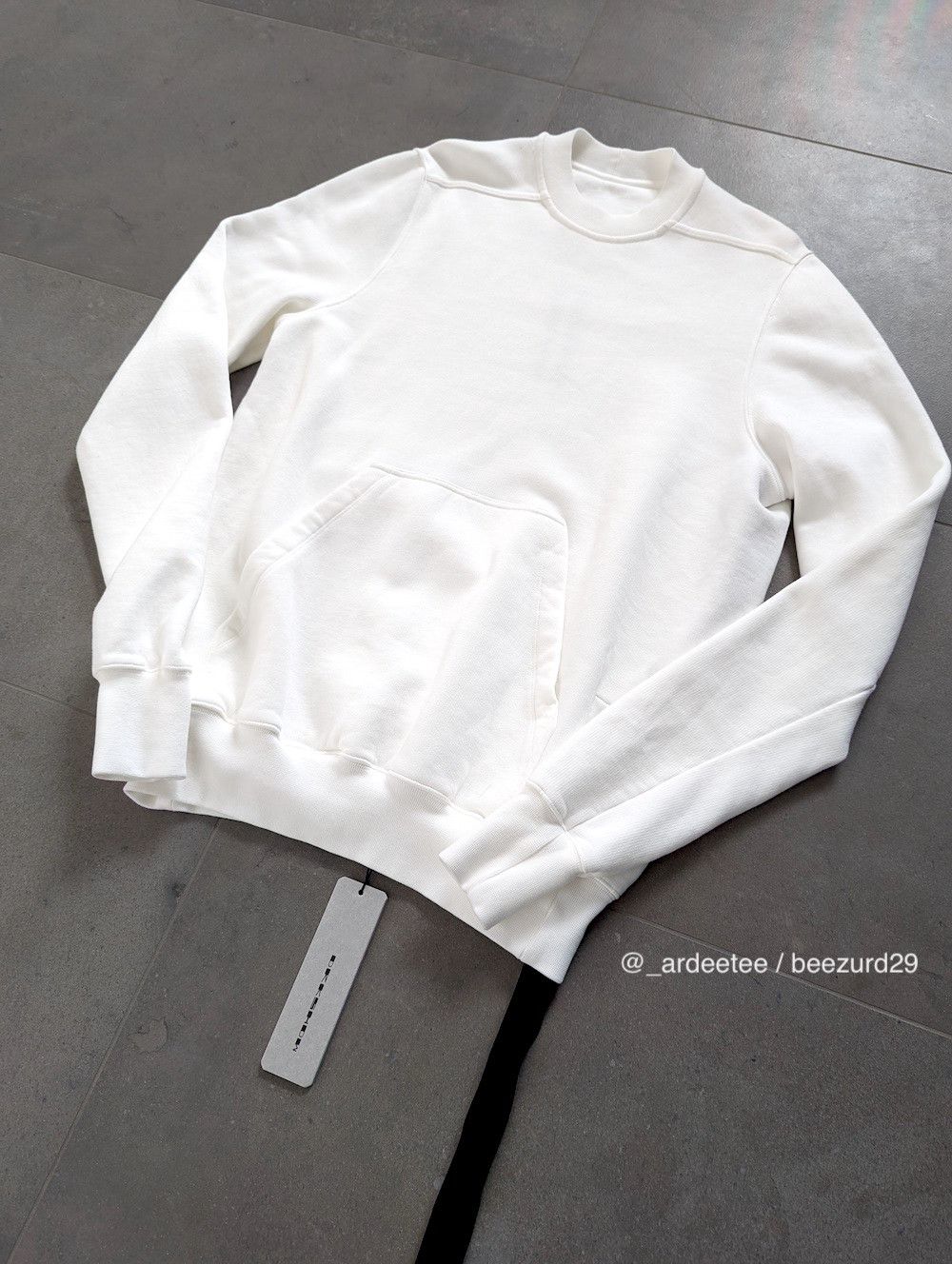 Rick Owens Drkshdw *NEW* GRANBURY CREW SWEATSHIRT MILK/WHITE Size US S / EU 44-46 / 1 - 2 Thumbnail