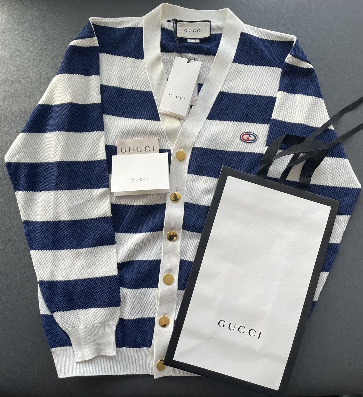 Rare Limited Super Runway BrandNew GG Logo Cardigan Sweater