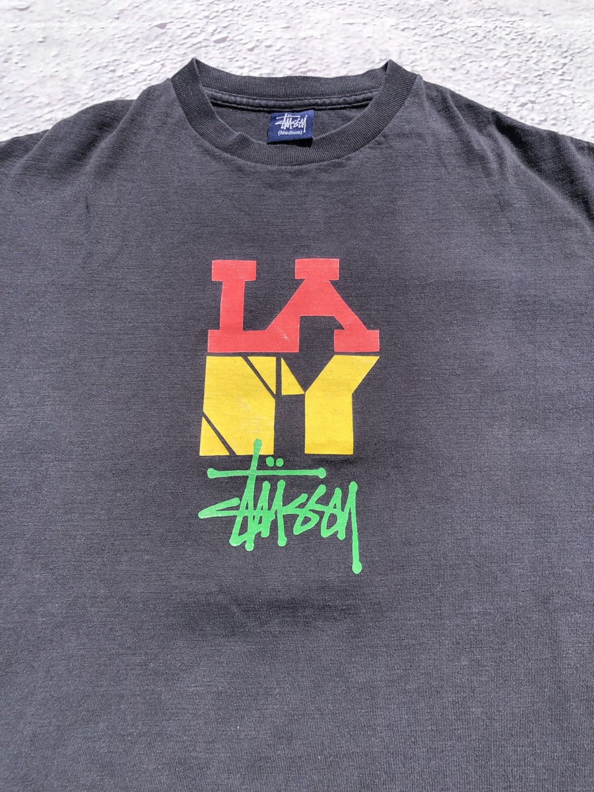 Stussy Vintage 90s Stussy LA NY Los Angeles New York Faded Tee Size US M / EU 48-50 / 2 - 3 Thumbnail
