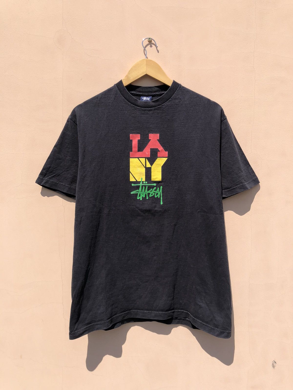 Stussy Vintage 90s Stussy LA NY Los Angeles New York Faded Tee Size US M / EU 48-50 / 2 - 1 Thumbnail
