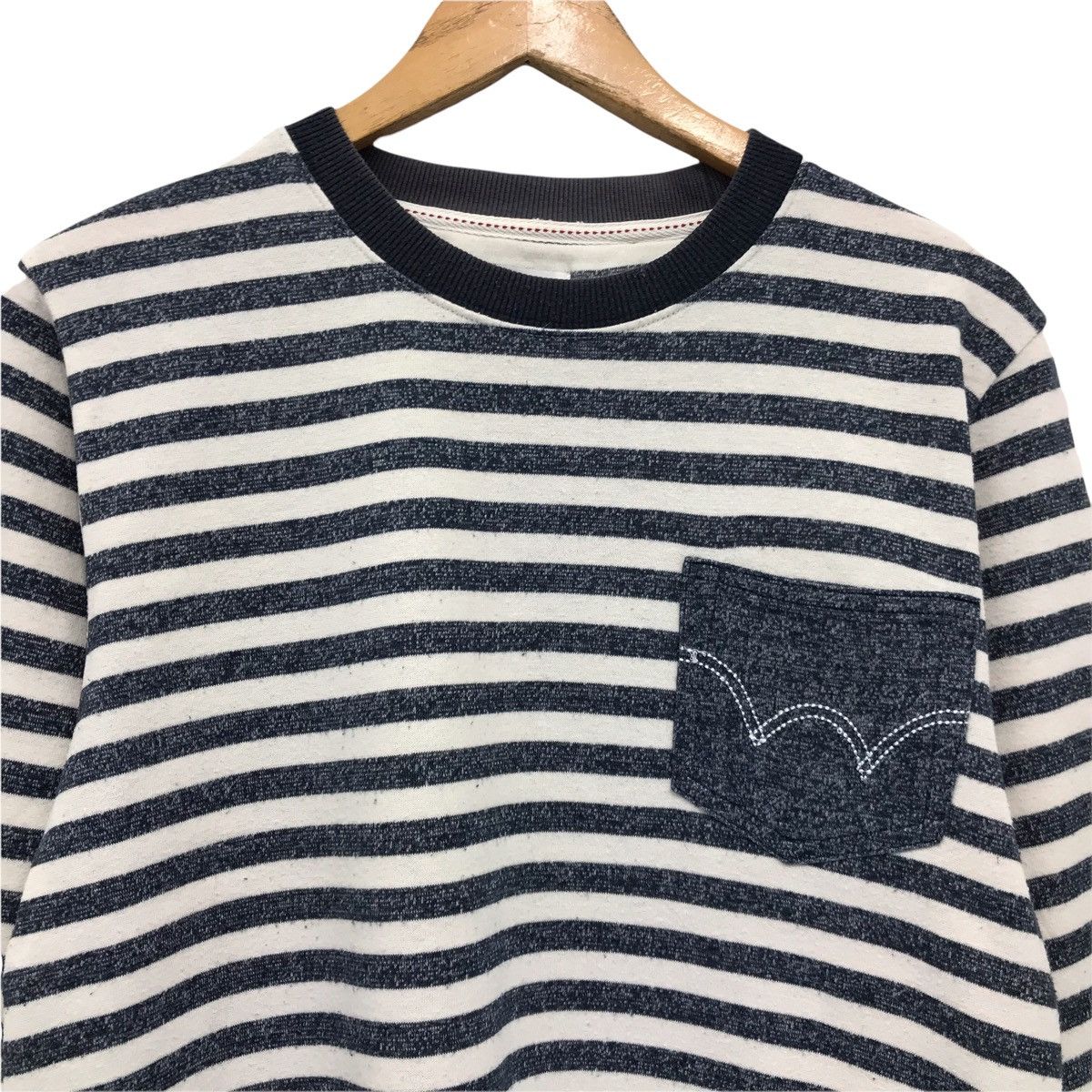Edwin × Japanese Brand × Vintage Vintage Edwin Striped Pocket Logo Sweatsy Size US S / EU 44-46 / 1 - 2 Thumbnail
