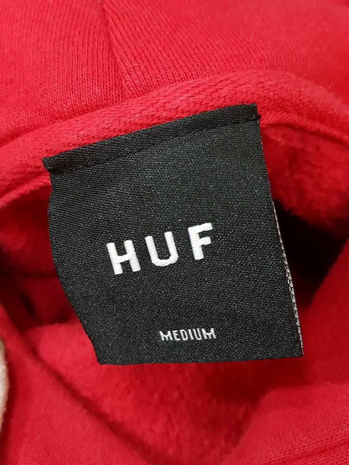 Huf HUF All Red Spell Out Sleeve Drawstring Hoodie MADE IN USA Size US M / EU 48-50 / 2 - 9 Thumbnail