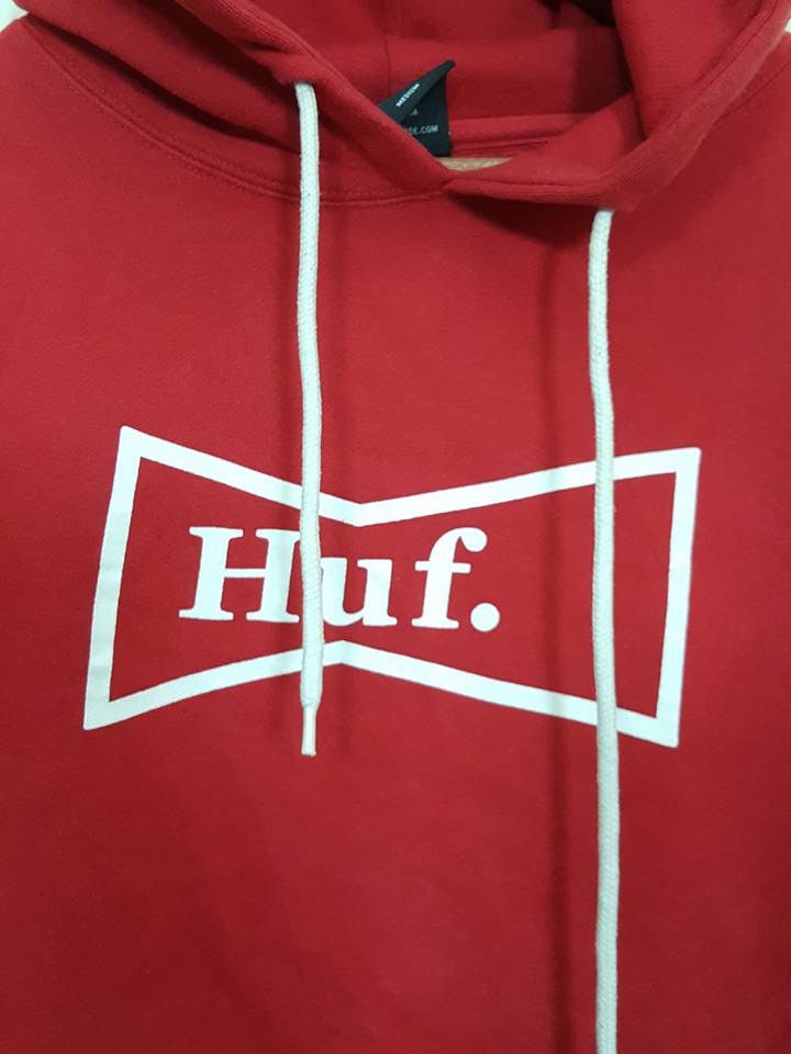 Huf HUF All Red Spell Out Sleeve Drawstring Hoodie MADE IN USA Size US M / EU 48-50 / 2 - 3 Thumbnail
