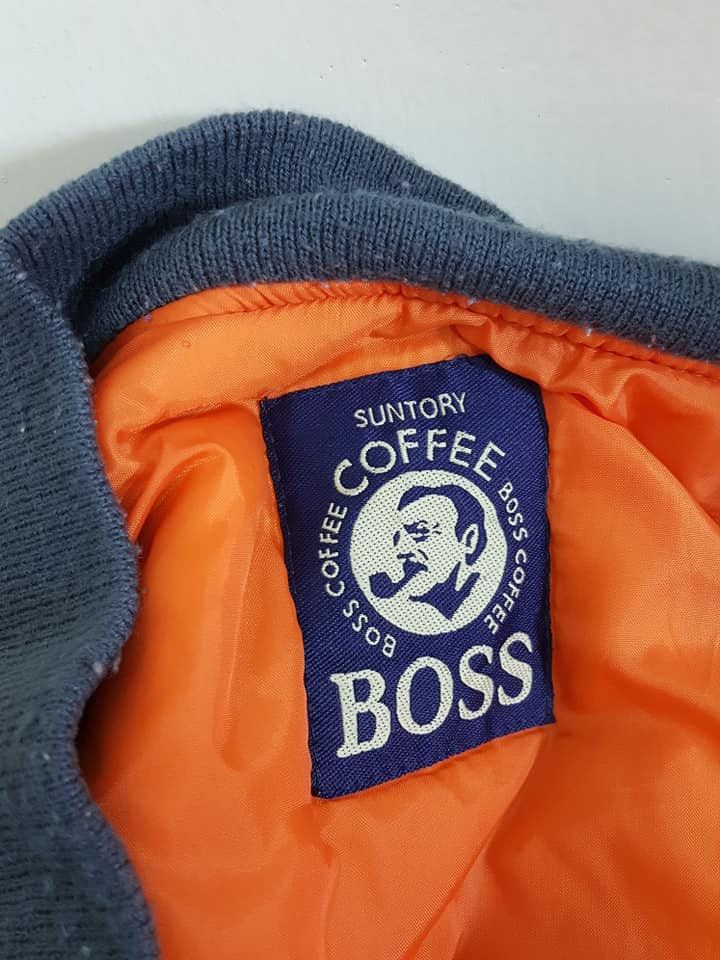 Vintage Vtg Stoned Wash Suntory Boss Coffee Nylon MA-1 Style Jacket Size US M / EU 48-50 / 2 - 22 Thumbnail