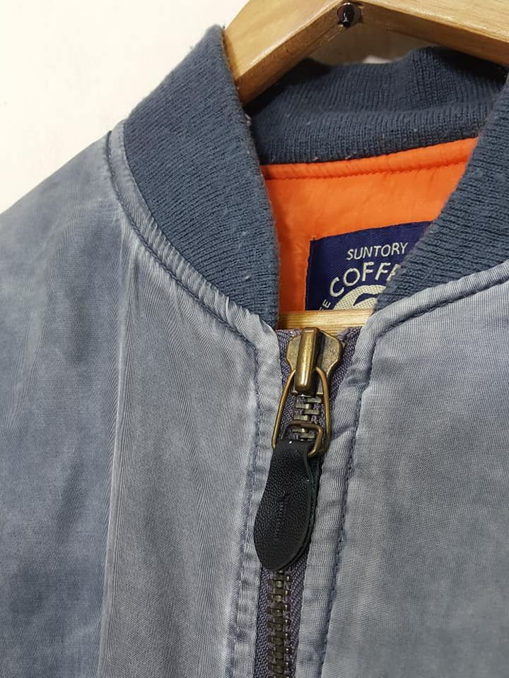 Vintage Vtg Stoned Wash Suntory Boss Coffee Nylon MA-1 Style Jacket Size US M / EU 48-50 / 2 - 8 Thumbnail