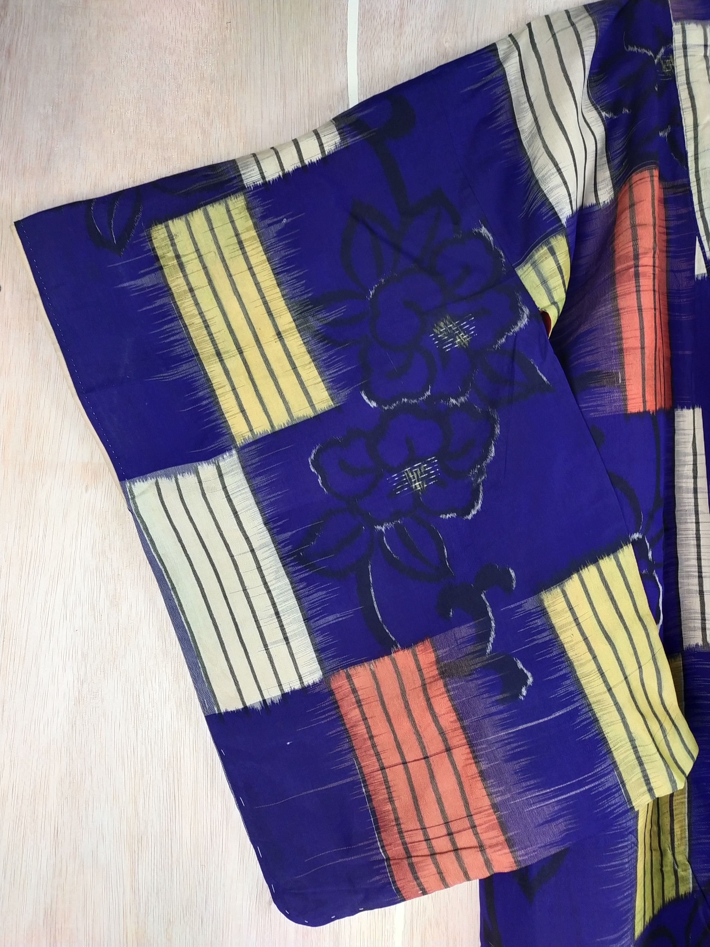 Japanese Brand DL Blue japan vintage art cardigan dress Kimono #2602 Size L / US 10 / IT 46 - 4 Thumbnail