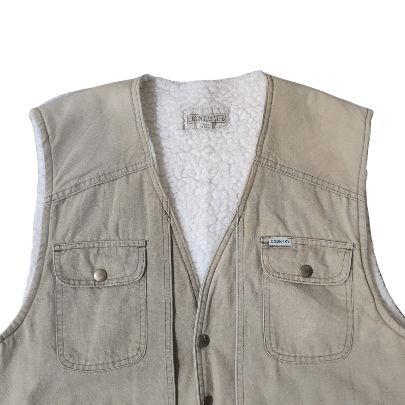 Japanese Brand Vintage Country Life Tactical Sherpa Vest Size US L / EU 52-54 / 3 - 2 Thumbnail