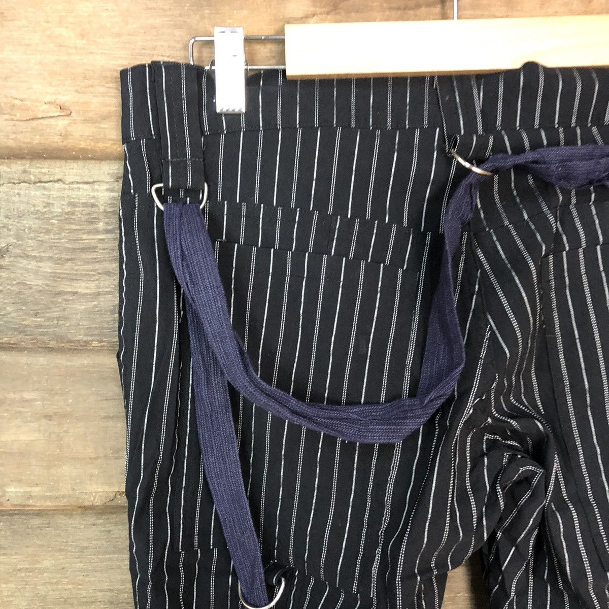 Japanese Brand DL Serious Black seditionaries punk Stripe Cargo Pants #3987 Size 28" / US 6 / IT 42 - 14 Thumbnail