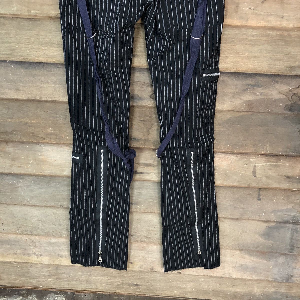 Japanese Brand DL Serious Black seditionaries punk Stripe Cargo Pants #3987 Size 28" / US 6 / IT 42 - 13 Thumbnail