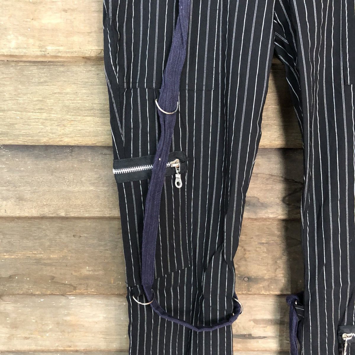 Japanese Brand DL Serious Black seditionaries punk Stripe Cargo Pants #3987 Size 28" / US 6 / IT 42 - 6 Thumbnail