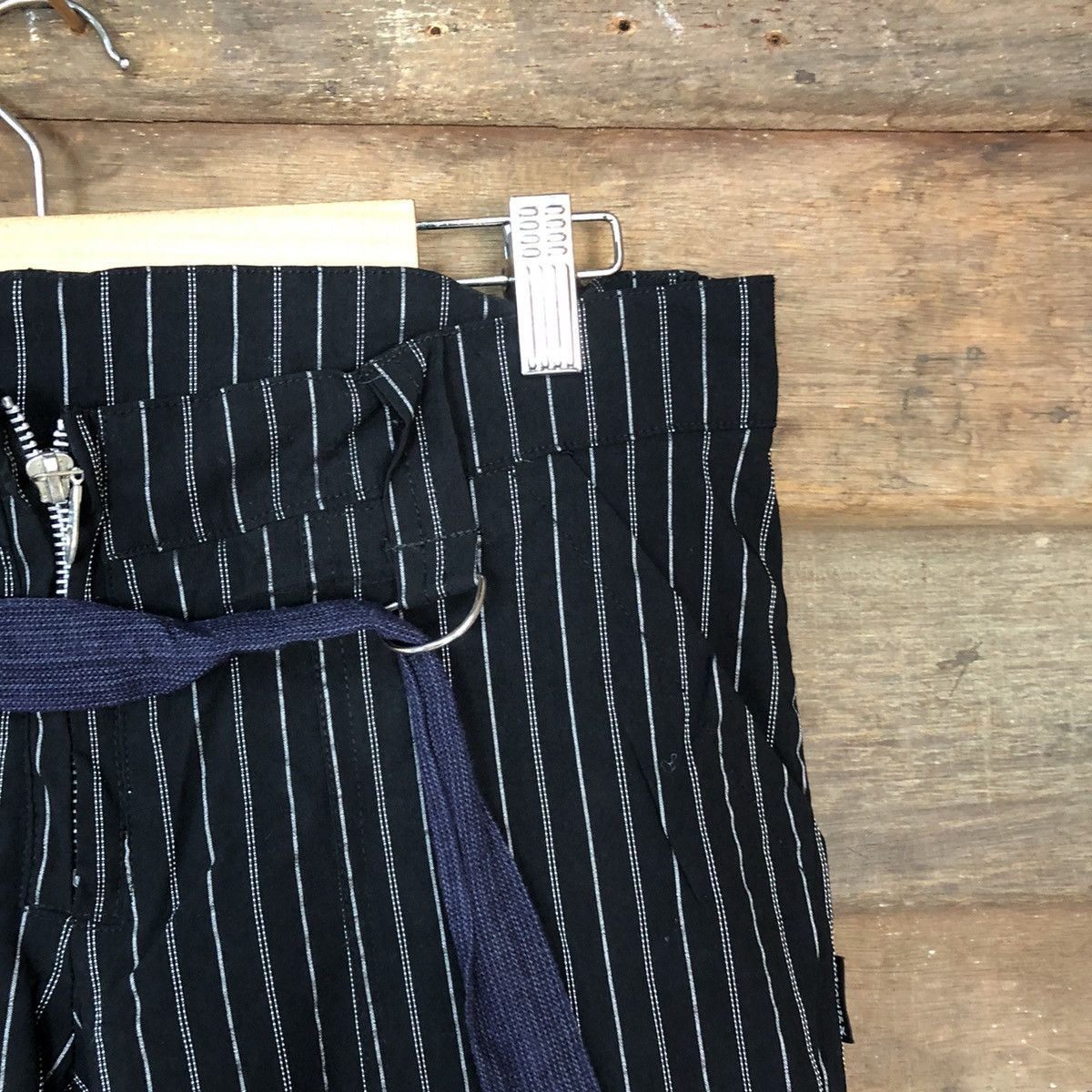Japanese Brand DL Serious Black seditionaries punk Stripe Cargo Pants #3987 Size 28" / US 6 / IT 42 - 5 Thumbnail