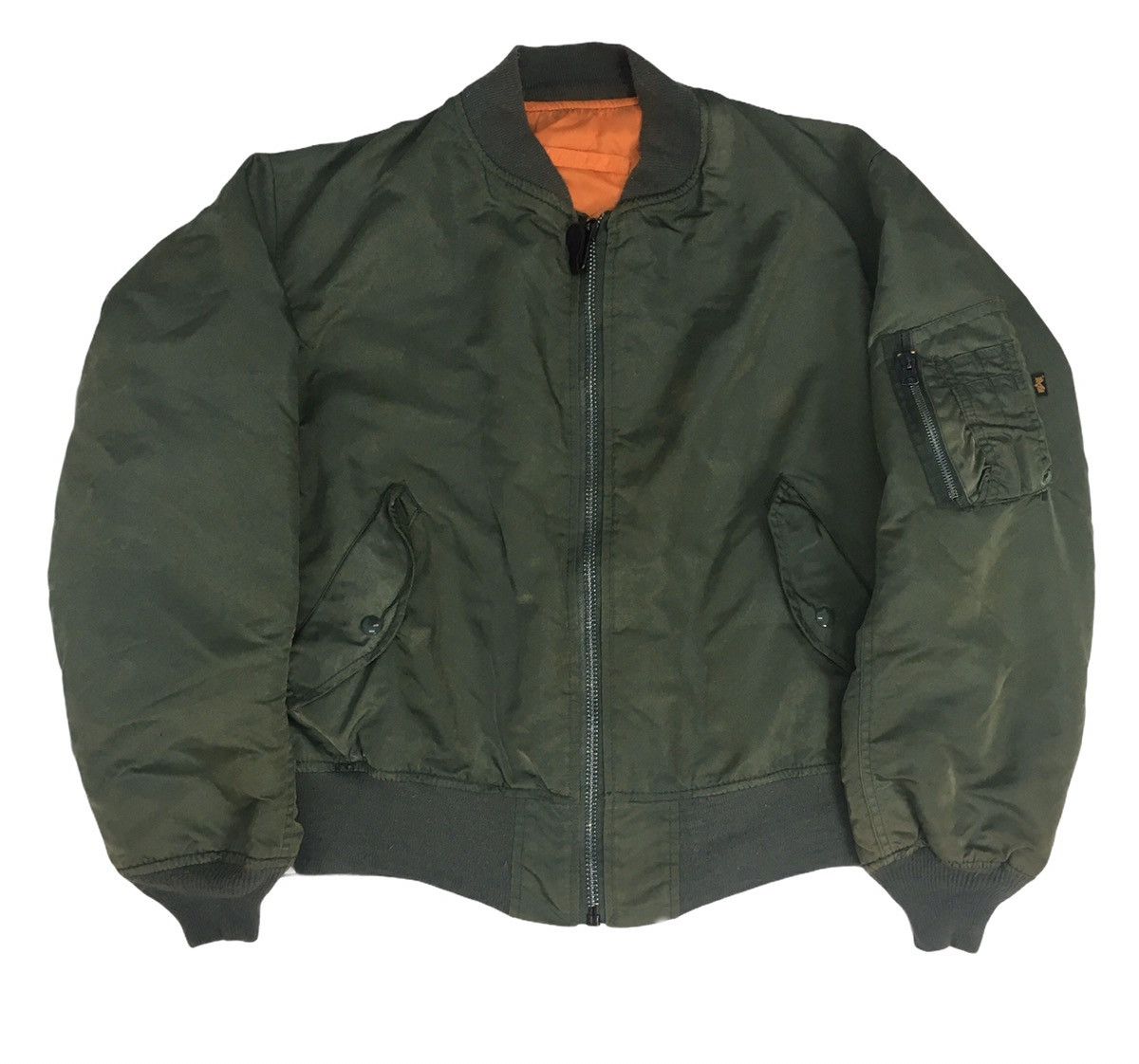 Alpha Industries Vintage Sunfaded MA-1 Alpha Industry Bomber Jacket Size US L / EU 52-54 / 3 - 1 Thumbnail