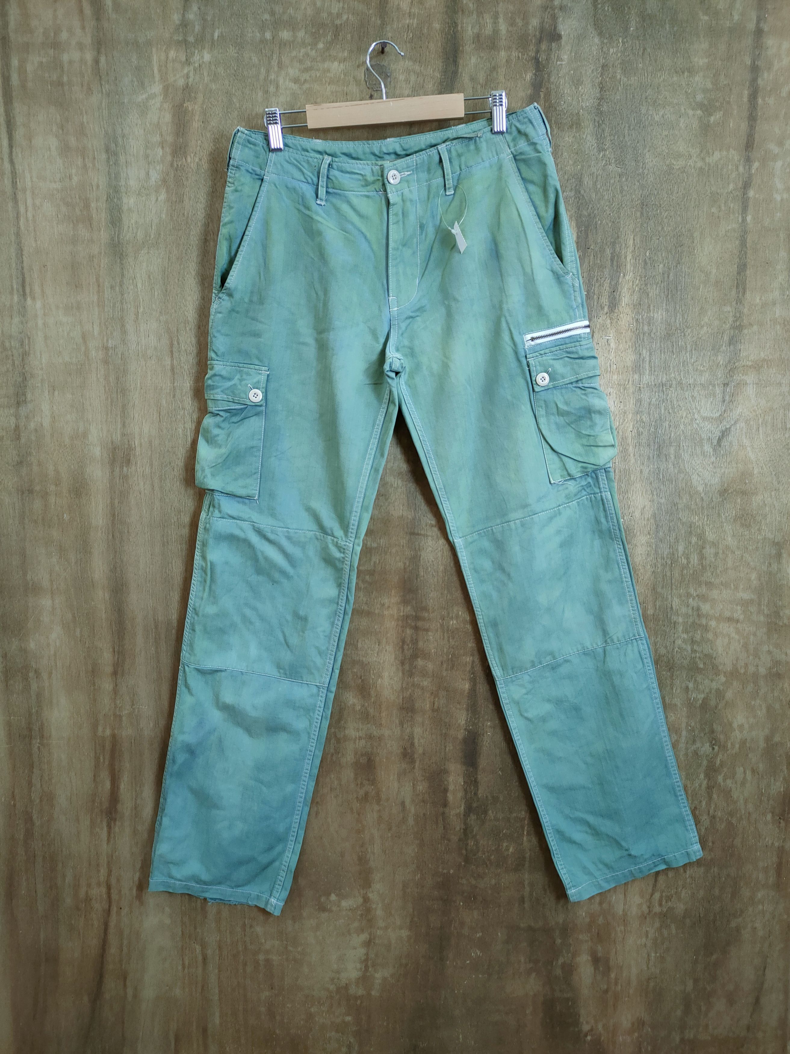 Faded Glory DLL Genuine Comfort utility faded green cargo pants #46-374 Size US 31 - 1 Thumbnail