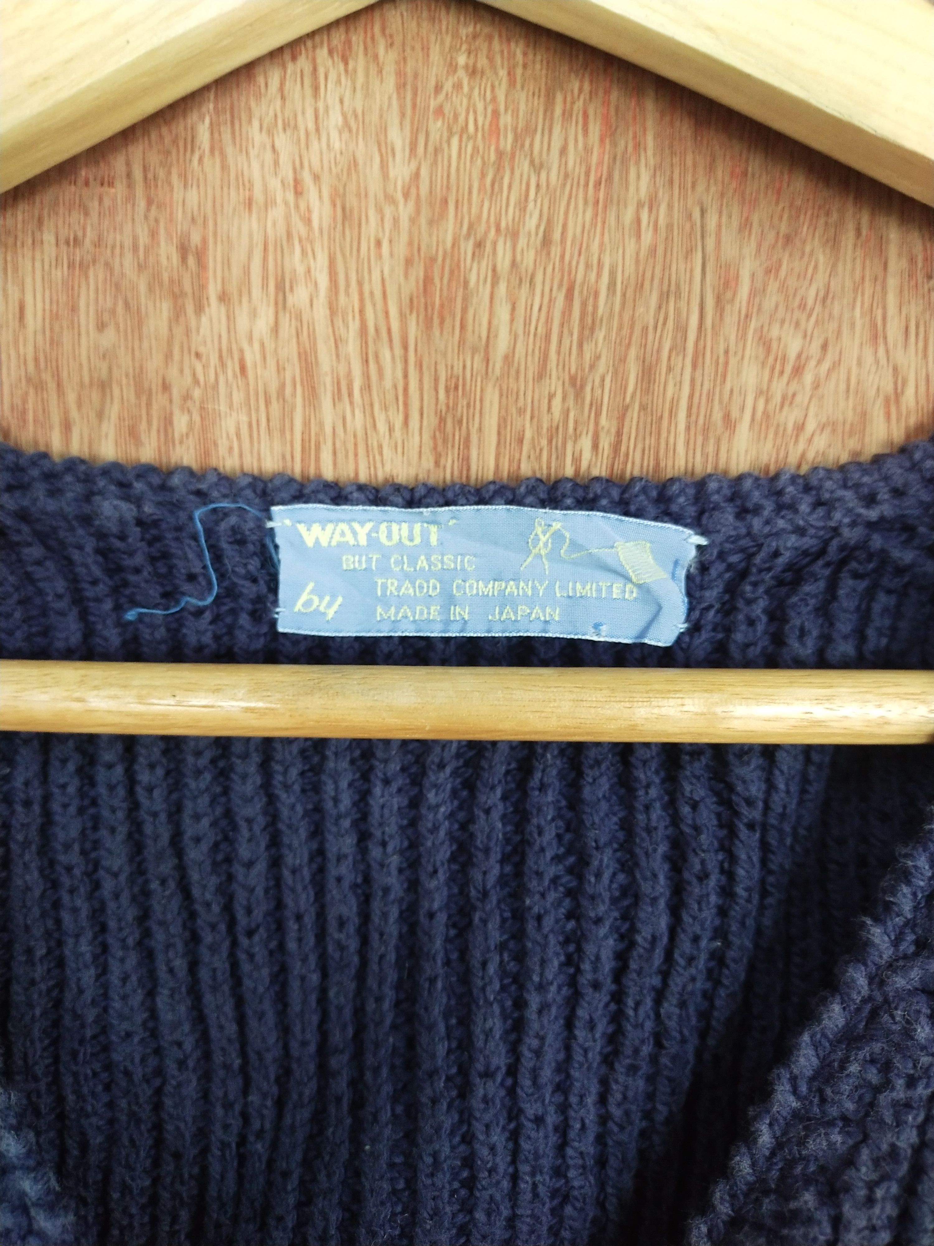 Vintage Way Out dark blue sleeveless vest knitwear cardigan #169DLL Size US S / EU 44-46 / 1 - 5 Thumbnail