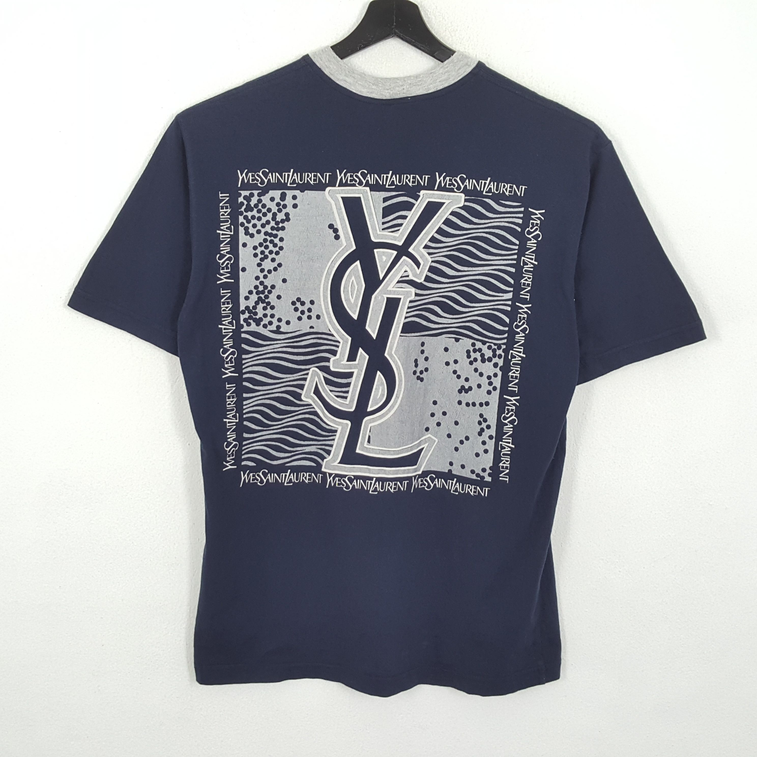 YVES SAINT LAURENT Italian Luxury Brand Back Print Tshirt