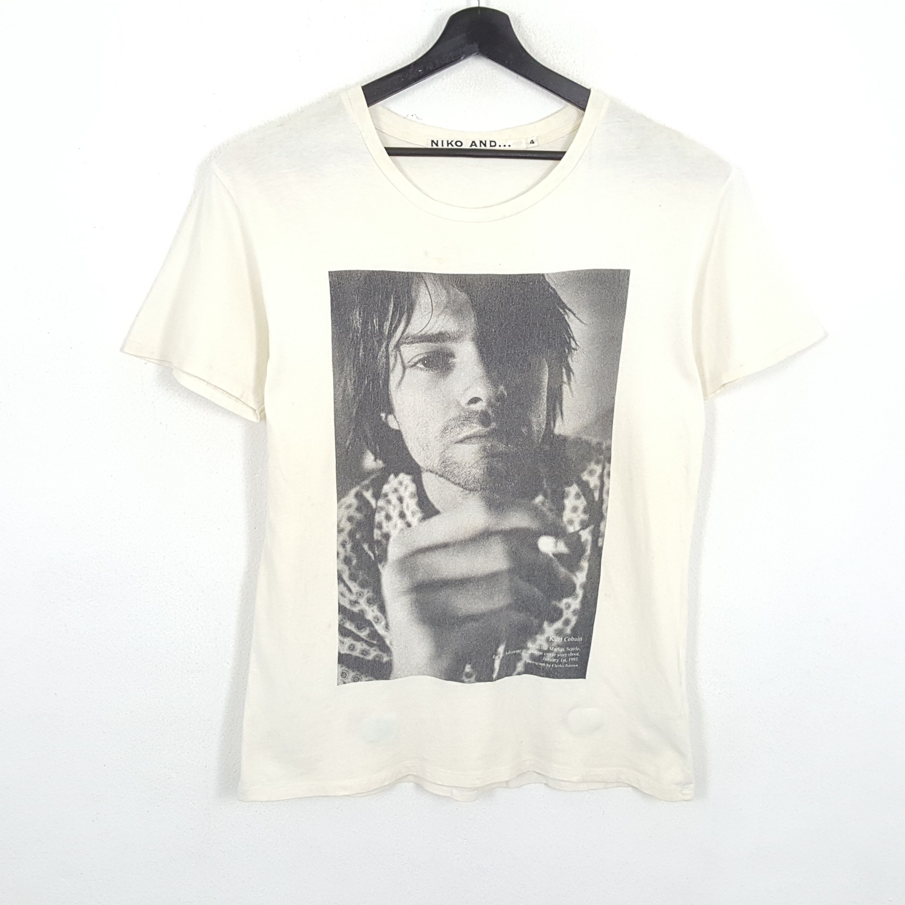 KURT COBAIN X Japanese Brand Photo Print Style Tshirt