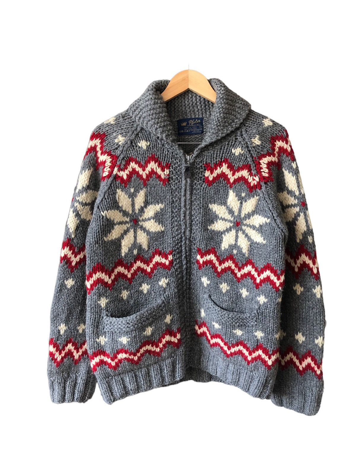 Japanese Brand Vintage Photos Authentic Wear Knit Virgin Wool Winter Jacket Size US M / EU 48-50 / 2 - 1 Thumbnail