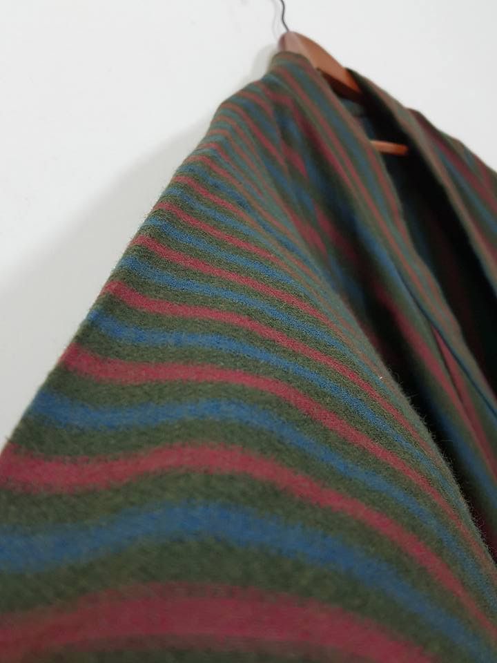 Other Haori Wool Long Kimono 'Shima' Vertical Striped Japan Size US M / EU 48-50 / 2 - 17 Thumbnail