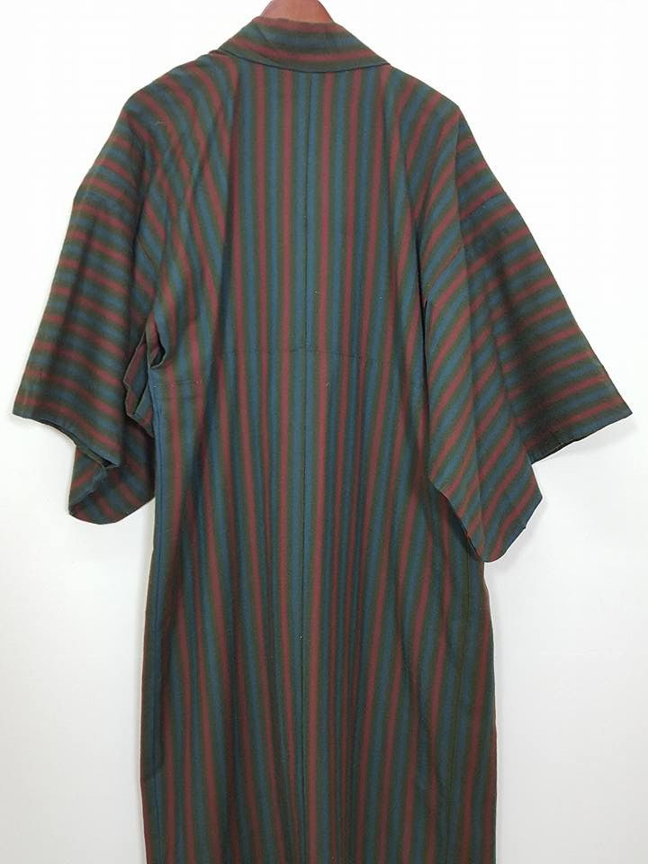 Other Haori Wool Long Kimono 'Shima' Vertical Striped Japan Size US M / EU 48-50 / 2 - 9 Thumbnail