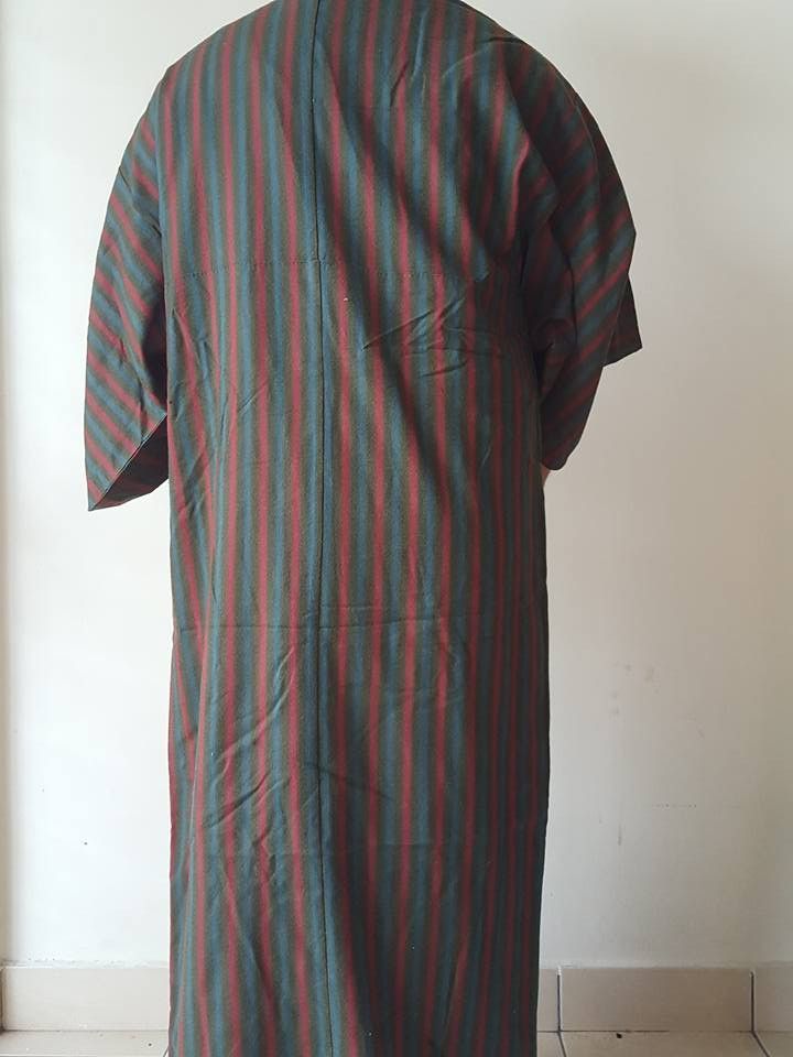 Other Haori Wool Long Kimono 'Shima' Vertical Striped Japan Size US M / EU 48-50 / 2 - 24 Thumbnail