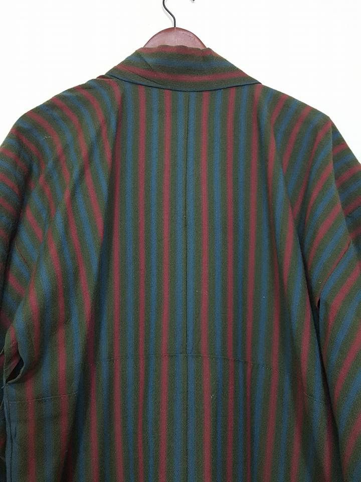 Other Haori Wool Long Kimono 'Shima' Vertical Striped Japan Size US M / EU 48-50 / 2 - 14 Thumbnail