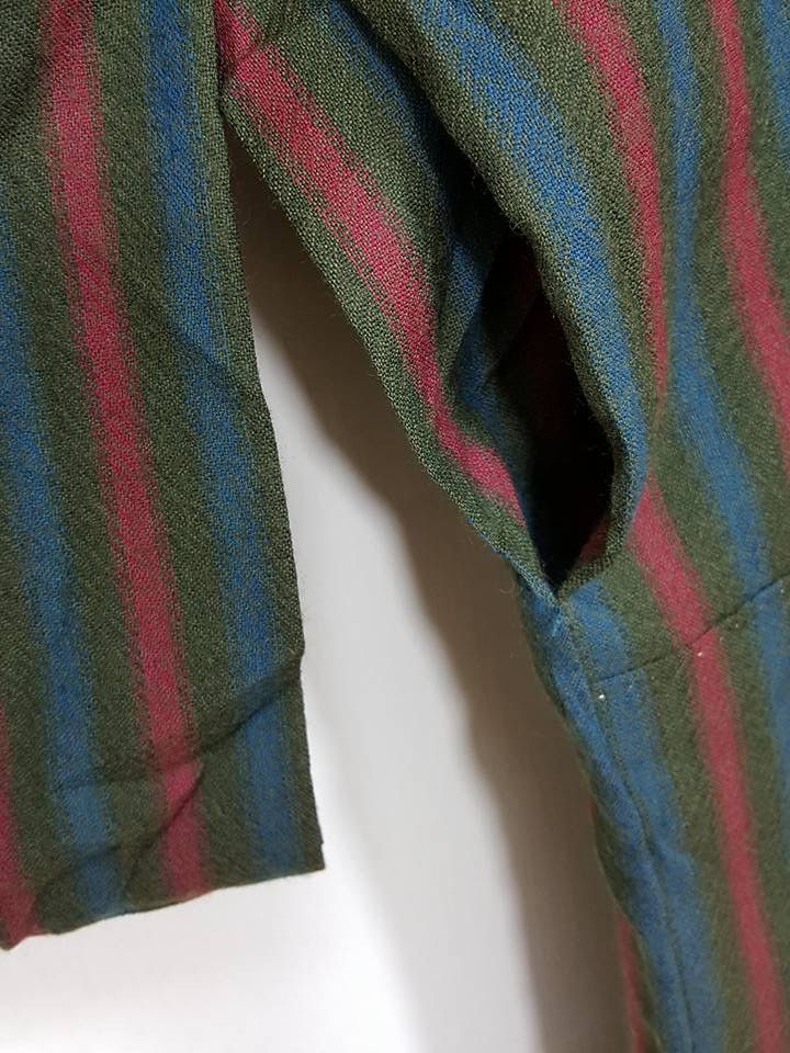 Other Haori Wool Long Kimono 'Shima' Vertical Striped Japan Size US M / EU 48-50 / 2 - 21 Thumbnail
