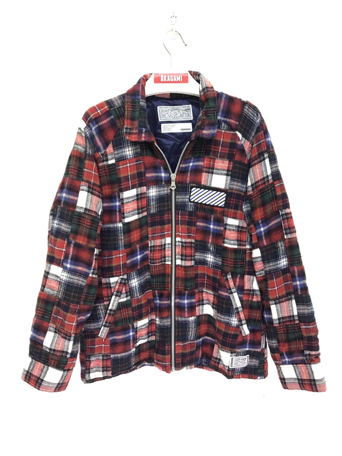 image of Neighborhood Patchwork Flannel Jacket Plaid Multi Colour, Men's (Size Small)