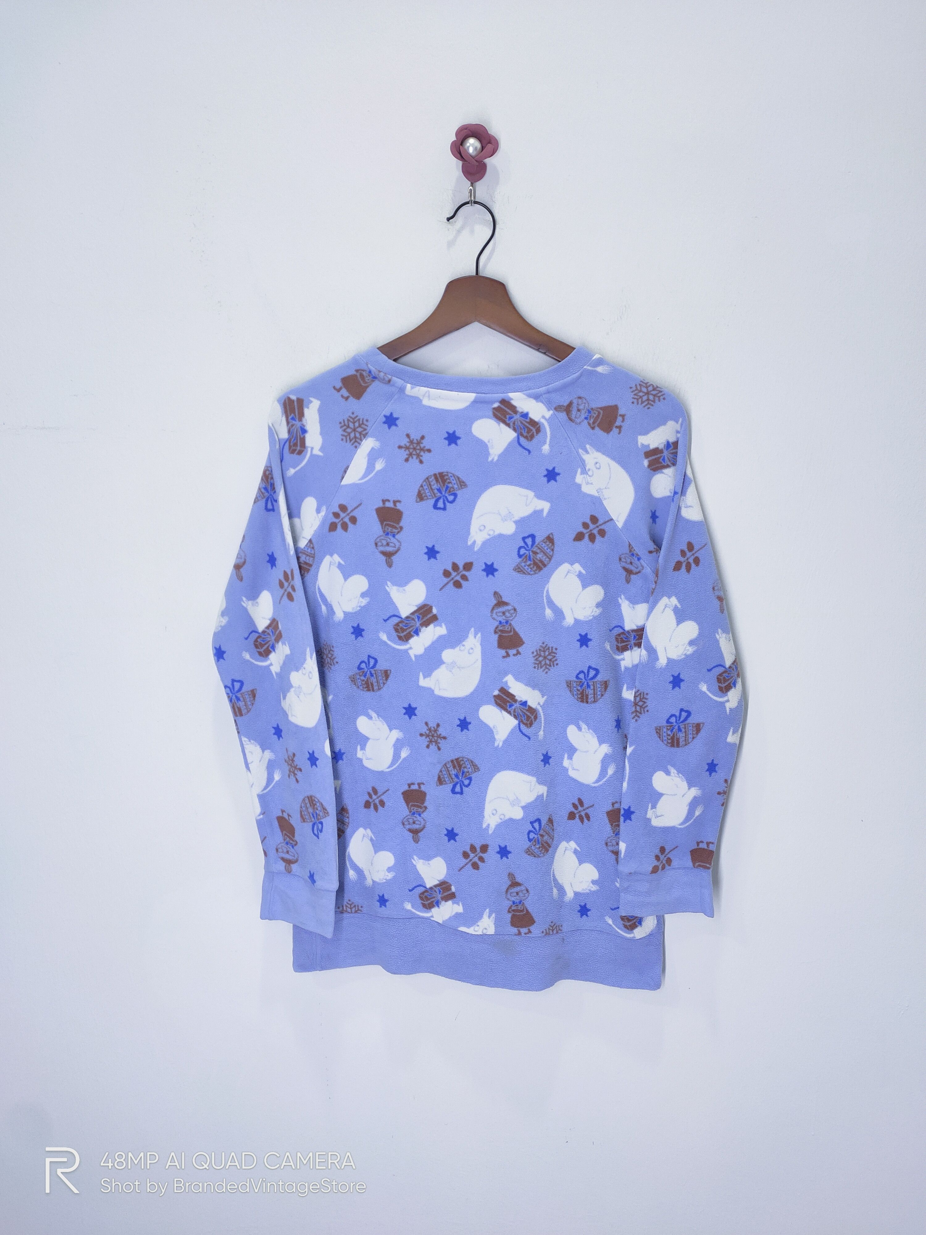 Japanese Brand × Uniqlo UNIQLO MOOMIN Cartoon Fullprint Fleece Sweatshirt Sleepwear Size S / US 4 / IT 40 - 2 Thumbnail