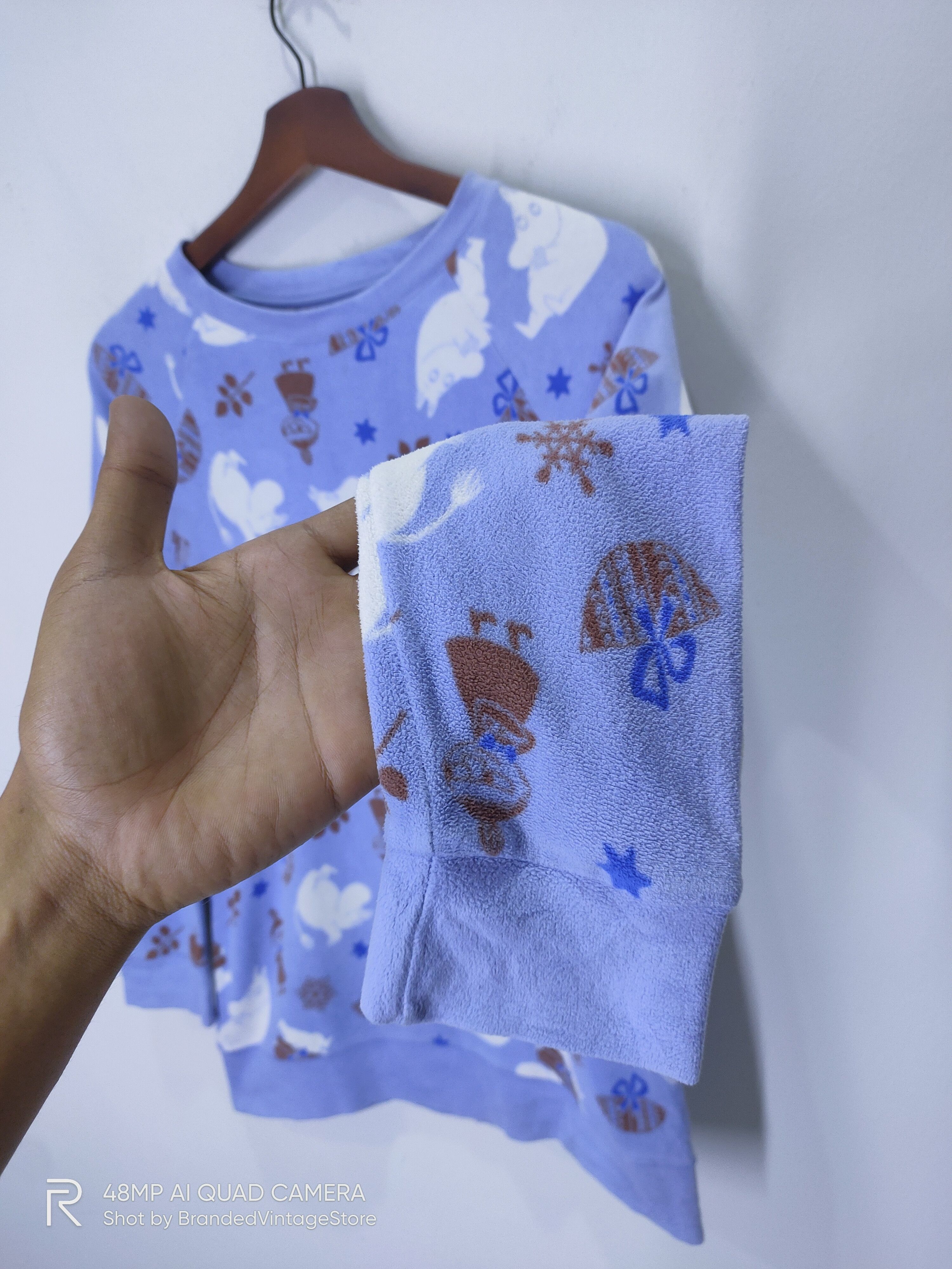Japanese Brand × Uniqlo UNIQLO MOOMIN Cartoon Fullprint Fleece Sweatshirt Sleepwear Size S / US 4 / IT 40 - 3 Thumbnail