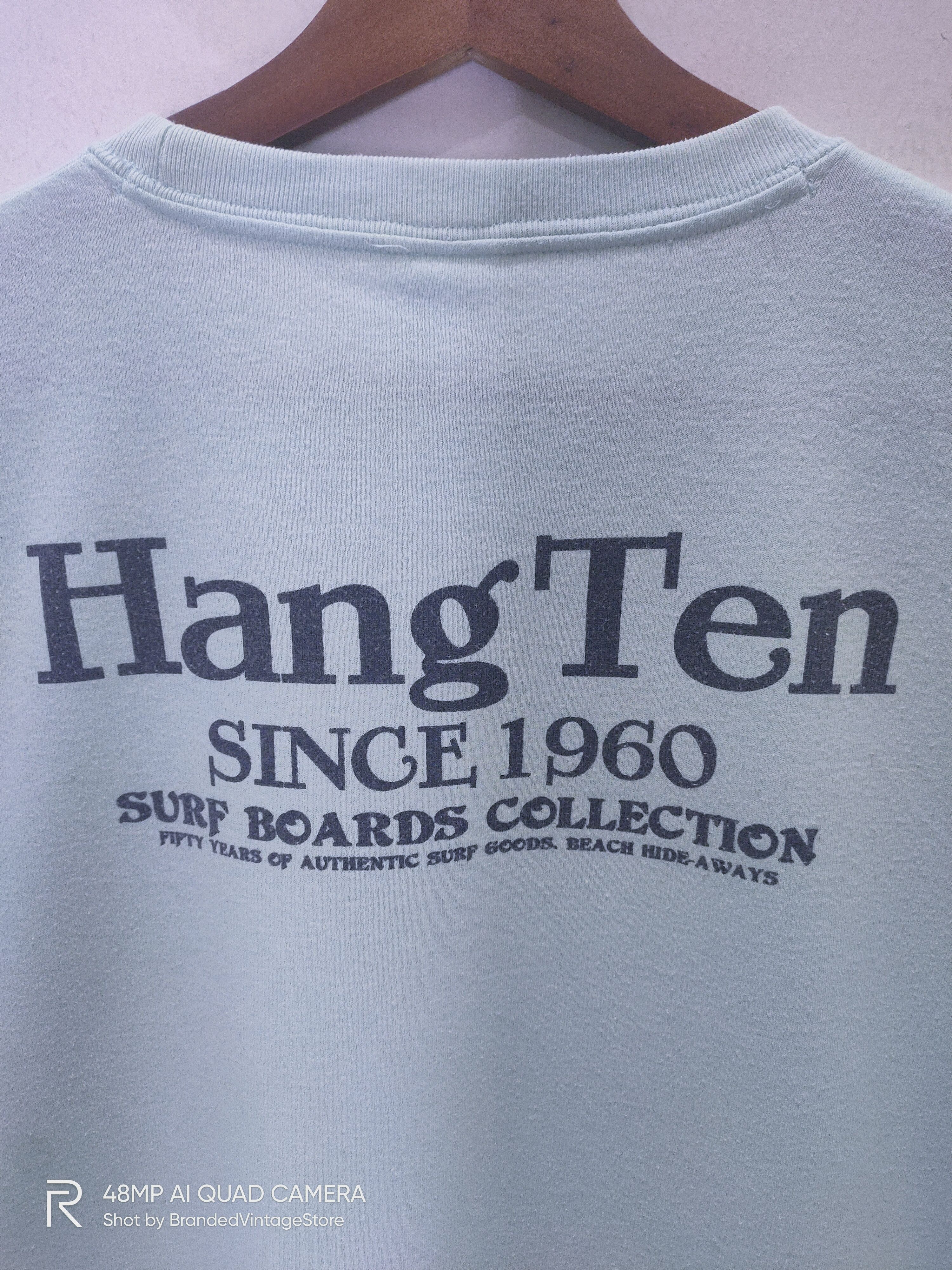 Hang Ten Vintage 80s HANG TEN Stripe Logo California Beach Surf Tee Size US M / EU 48-50 / 2 - 5 Thumbnail