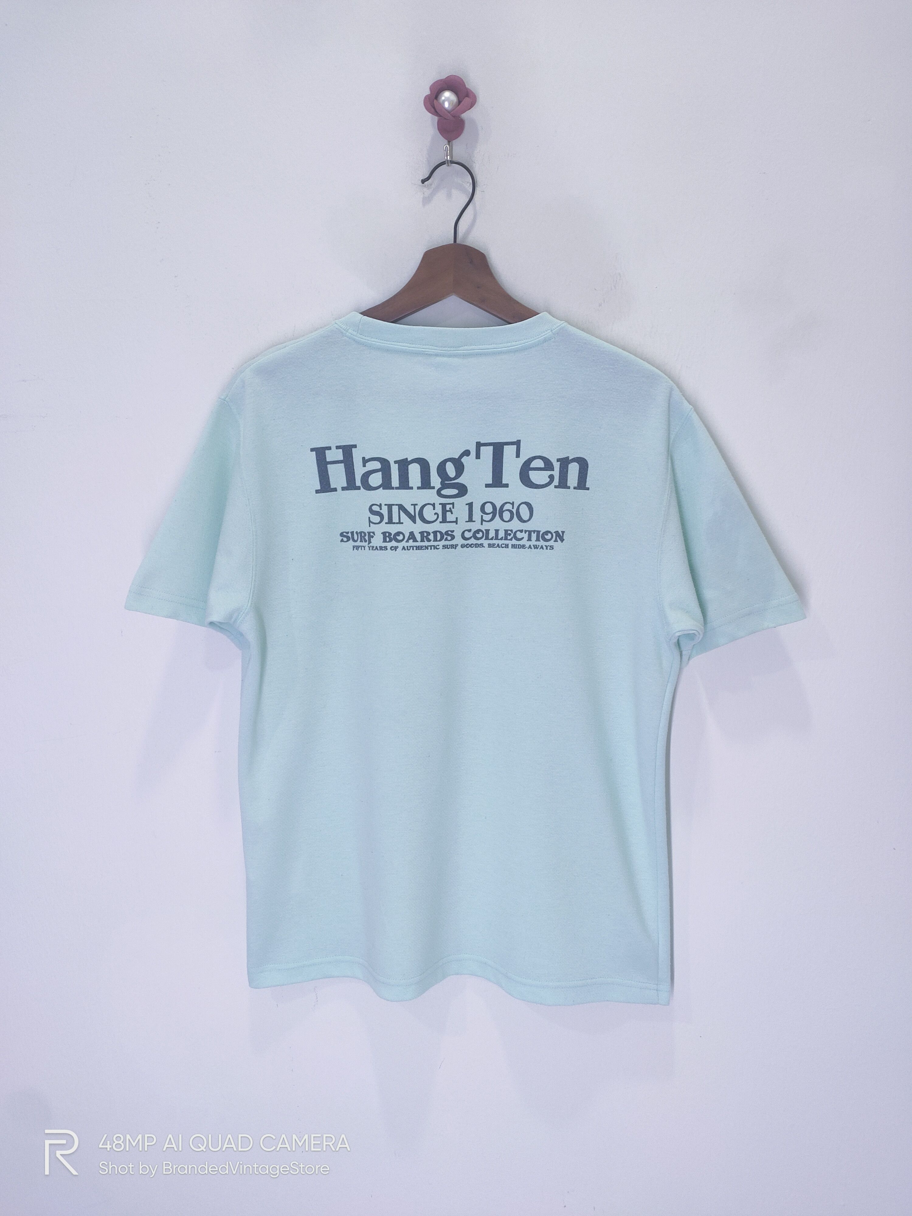 Hang Ten Vintage 80s HANG TEN Stripe Logo California Beach Surf Tee Size US M / EU 48-50 / 2 - 2 Thumbnail