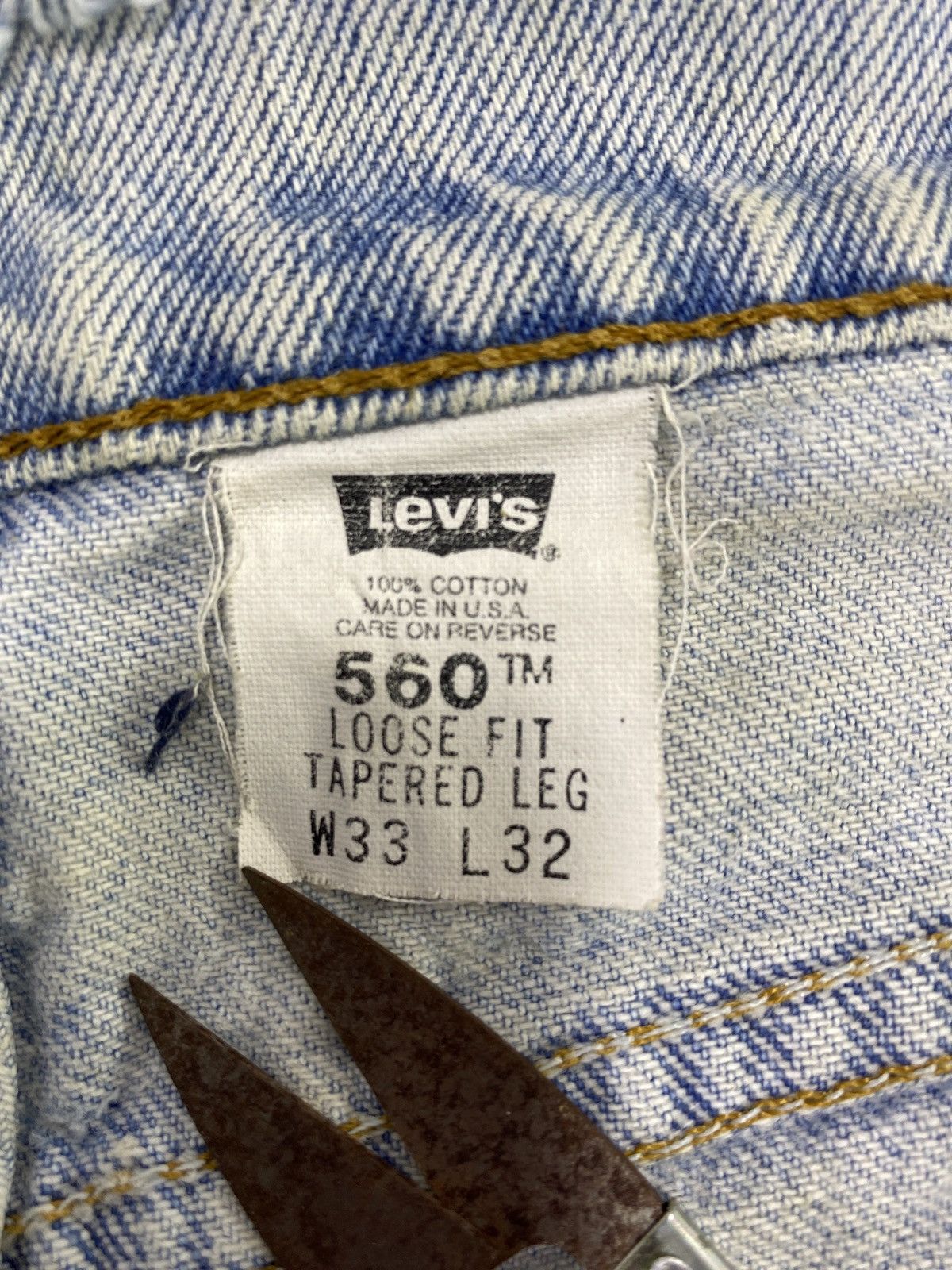 Levi's 90s Vintage Levi's 560 Jeans Blue Wash 33x32 - J771 Size US 33 - 5 Thumbnail