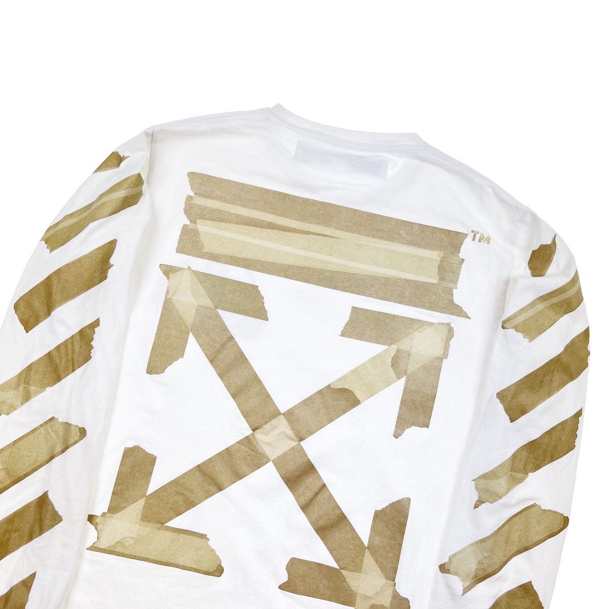 image of Off White Off-White Tape Arrows White Long Sleeve T Shirt, Men's (Size Medium)