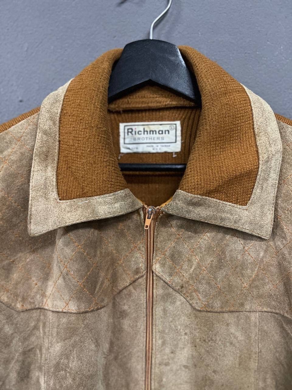 Japanese Brand RICHMAN BROTHERS LEATHER KNITTED JACKET Size US L / EU 52-54 / 3 - 5 Thumbnail