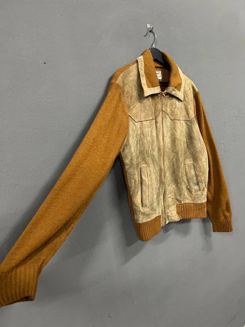 Japanese Brand RICHMAN BROTHERS LEATHER KNITTED JACKET Size US L / EU 52-54 / 3 - 7 Thumbnail