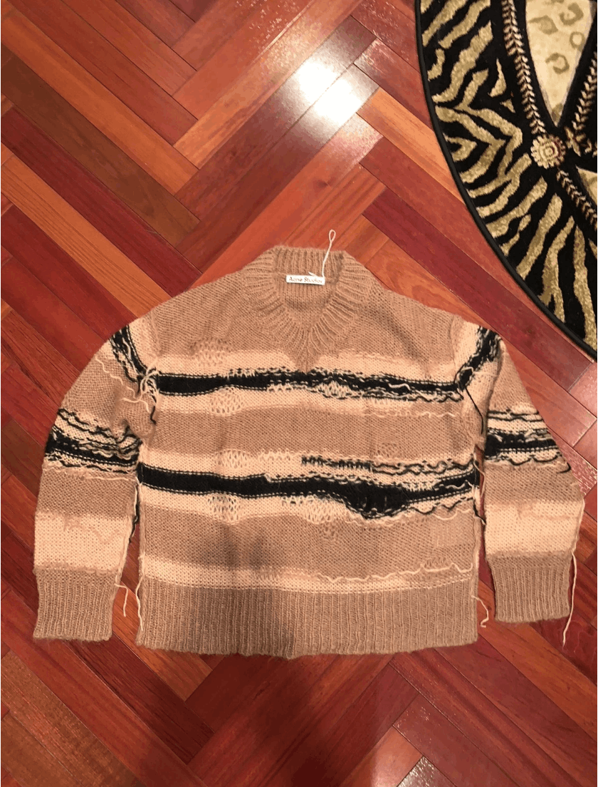image of Acne Studios Grail Intricate Distressed Mohair Sweater Unisex, Men's (Size Medium)