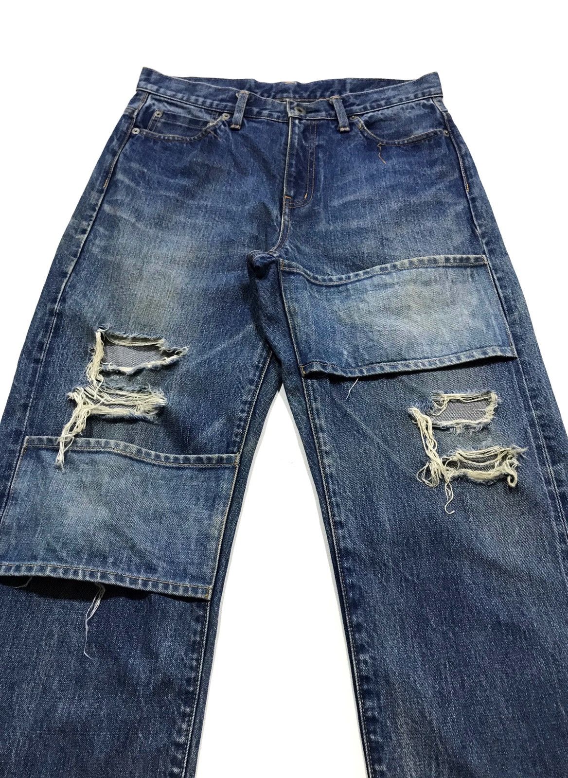 WHIZ LIMITED SS02 Cuff Distressed Jeans Size US 30 / EU 46 - 3 Thumbnail
