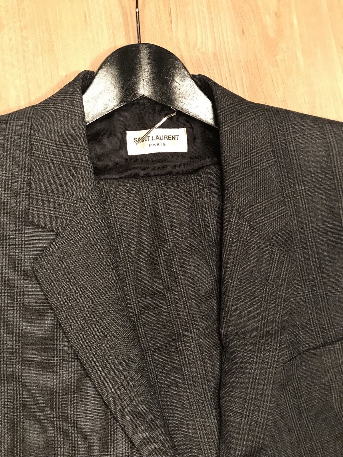 Hedi Slimane × Saint Laurent Paris FW14 Grey Plaid Suit Size 42R - 2 Thumbnail