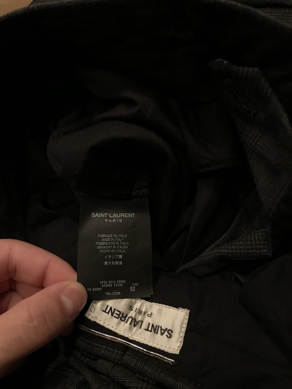Hedi Slimane × Saint Laurent Paris FW14 Grey Plaid Suit Size 42R - 6 Thumbnail