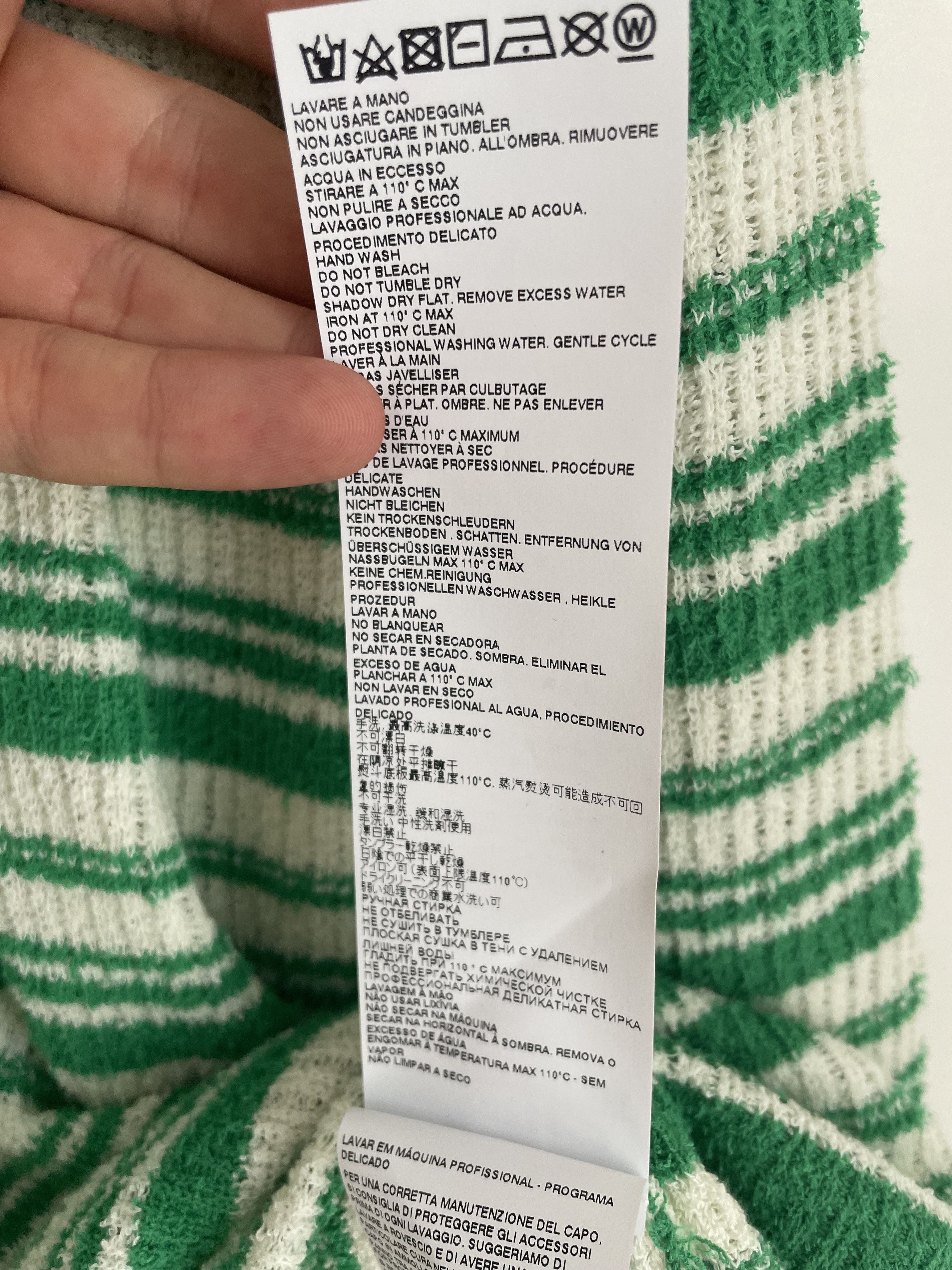 Marni Mock Neck Sweater Lawn Green Striped Size US S / EU 44-46 / 1 - 7 Thumbnail