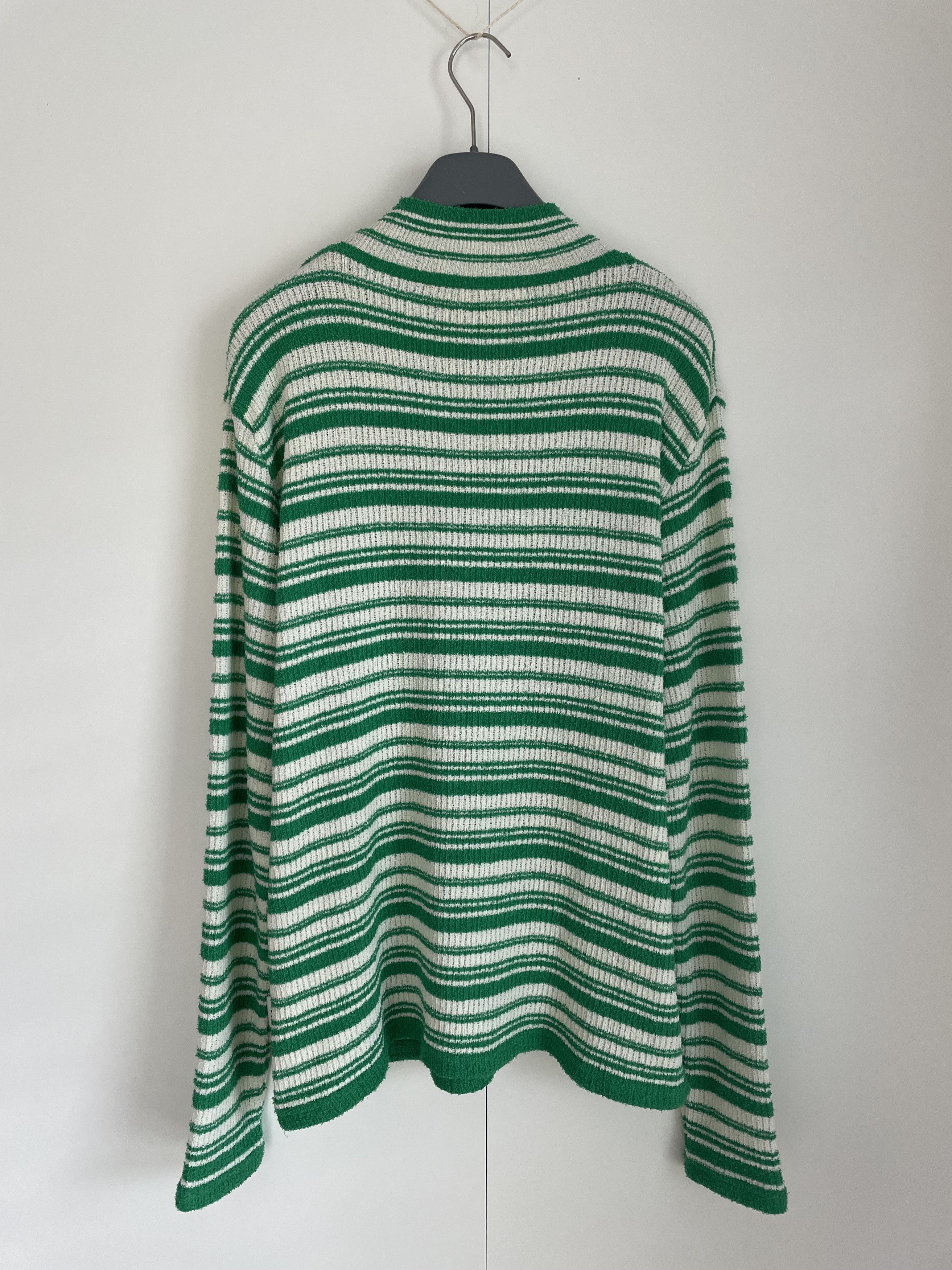 Marni Mock Neck Sweater Lawn Green Striped Size US S / EU 44-46 / 1 - 3 Thumbnail