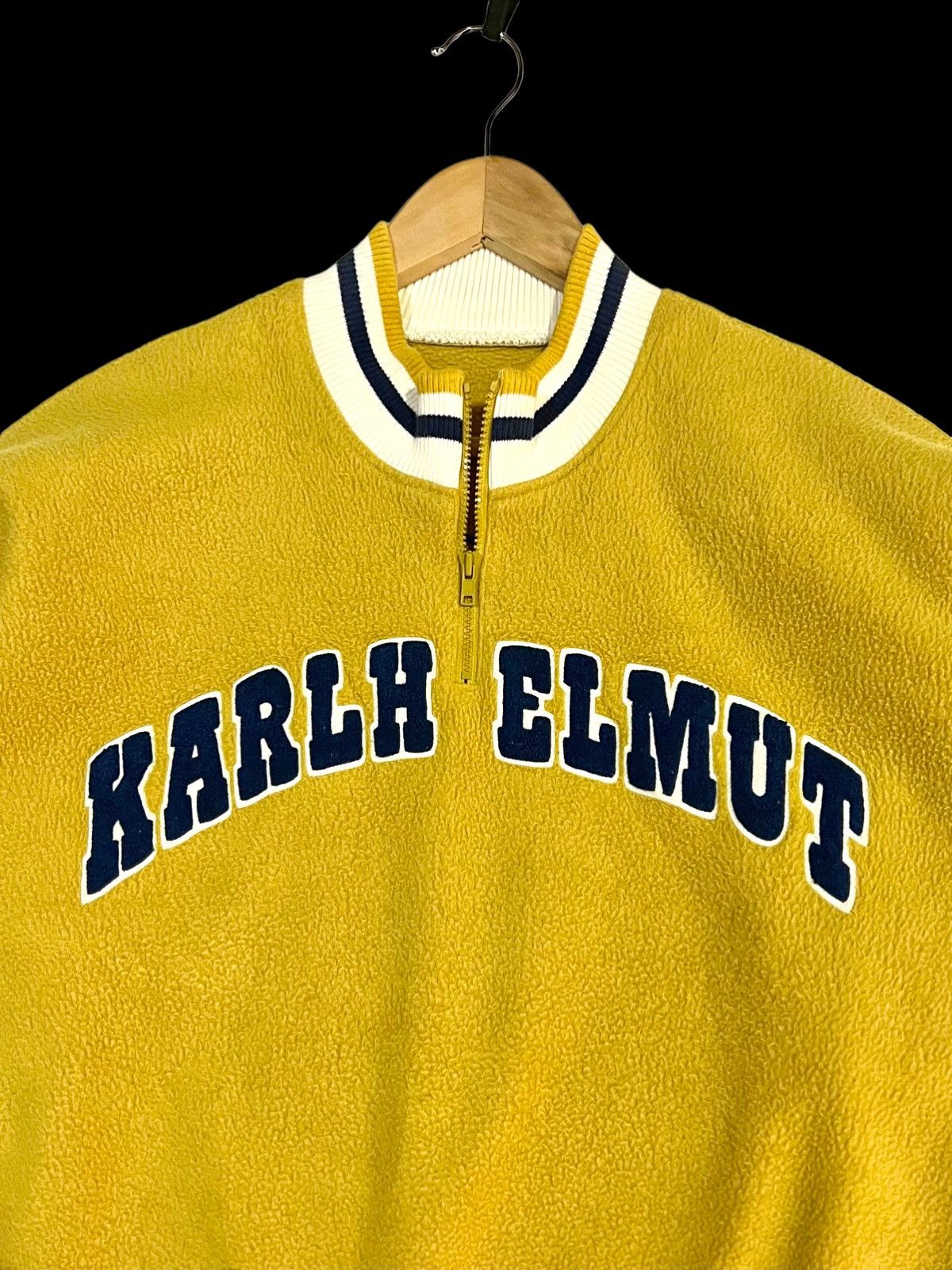 Karl Helmut VTG 90s KARL HELMUT SHERPA BIG EMBROIDERED SPELLOUT HALF ZIP Size US L / EU 52-54 / 3 - 4 Thumbnail